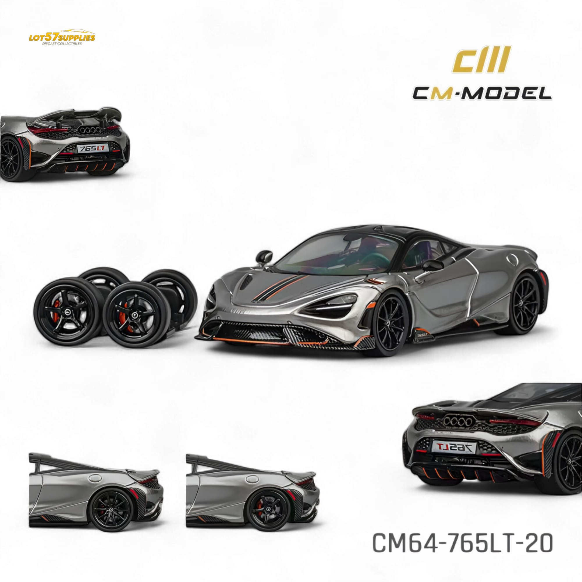 CM Model McLaren 765LT Silver Gray 1:64