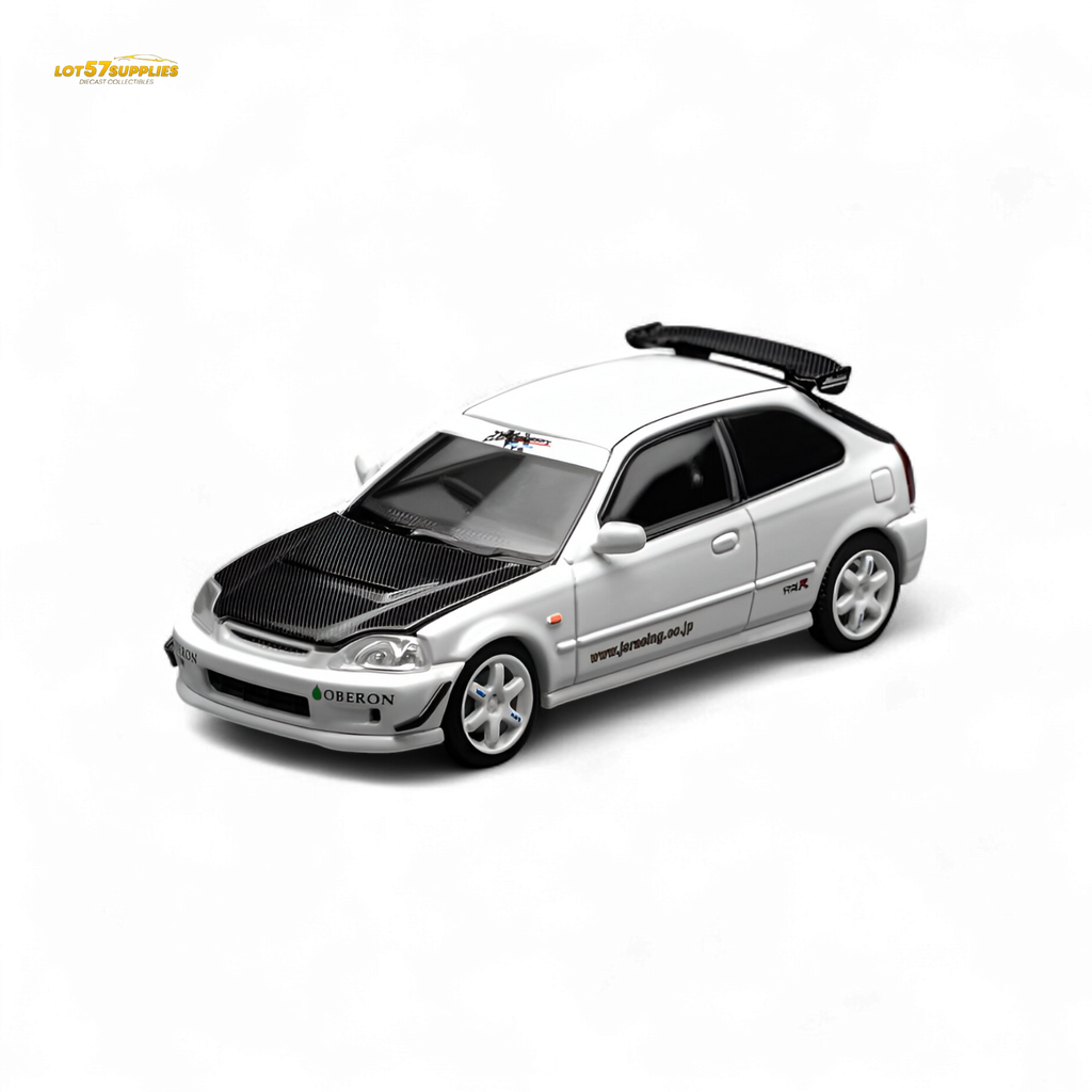MOTORHELIX Honda Civic Type R EK9 J's Racing Livery White 1:64