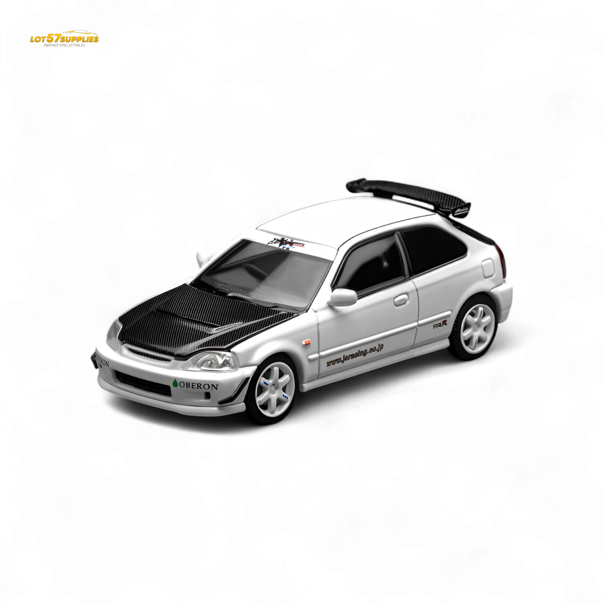 MOTORHELIX Honda Civic Type R EK9 J's Racing Livery White 1:64
