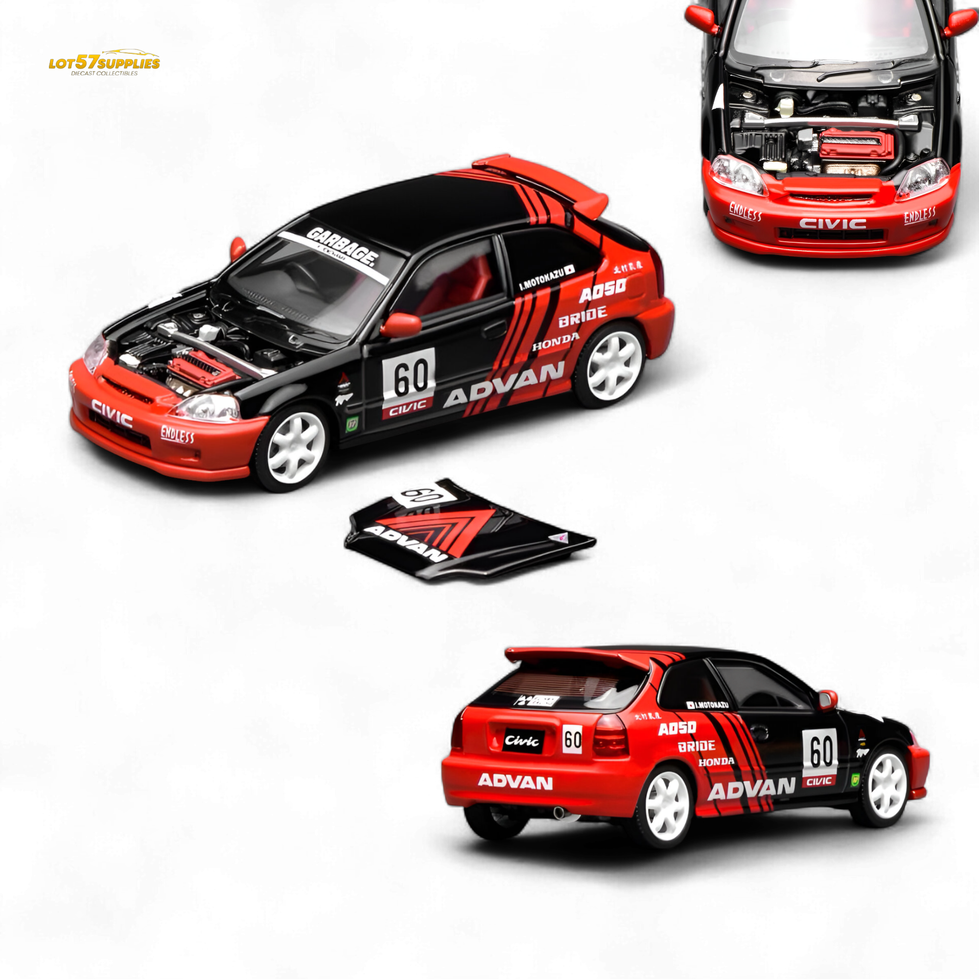 MOTORHELIX Honda Civic Type R EK9 Advan Livery 1:64
