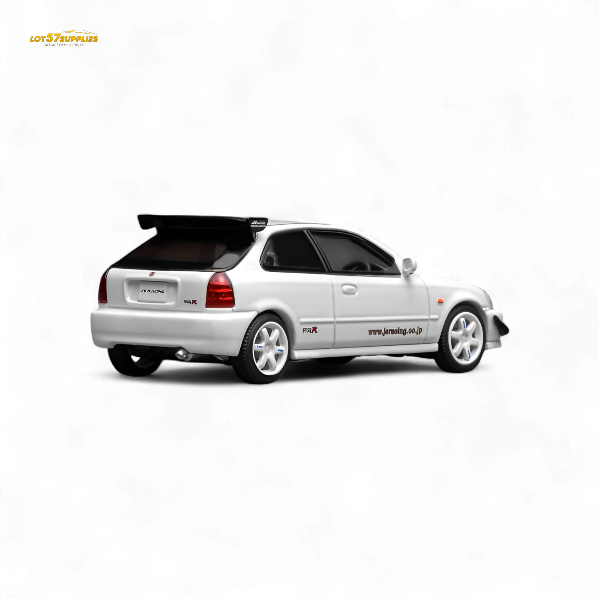 MOTORHELIX Honda Civic Type R EK9 J's Racing Livery White 1:64