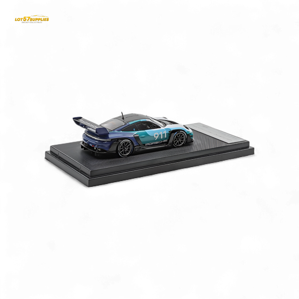 (Pre-Order) HKM Porsche 911 GT3 R Rennsport Blue-White 1:64