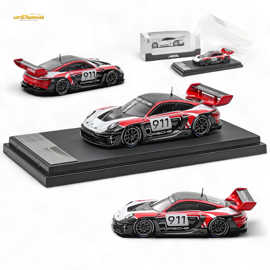 HKM Porsche 911 GT3 R Rennsport Red-White 1:64
