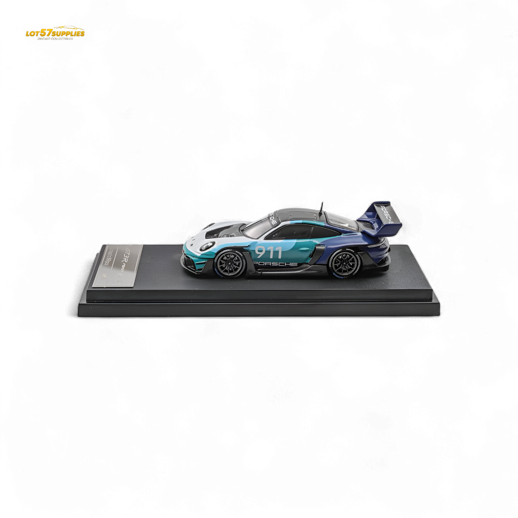 (Pre-Order) HKM Porsche 911 GT3 R Rennsport Blue-White 1:64