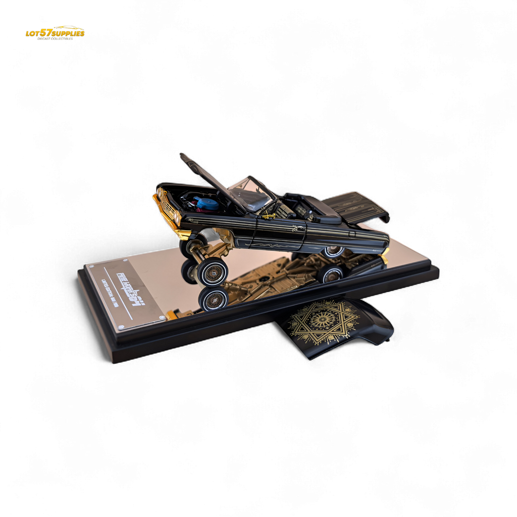 Fine Works64 Chevrolet Impala Lowrider Black Gold Livery 1:64