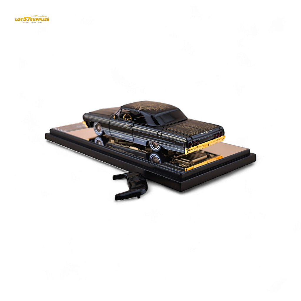 Fine Works64 Chevrolet Impala Lowrider Black Gold Livery 1:64
