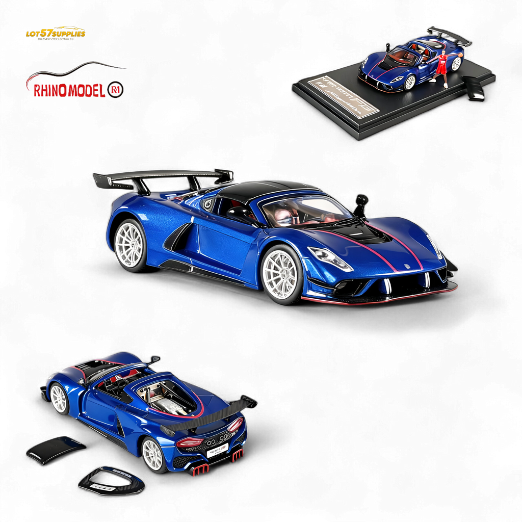 Rhino Model Hennessey Venom F5 Blue 1:64
