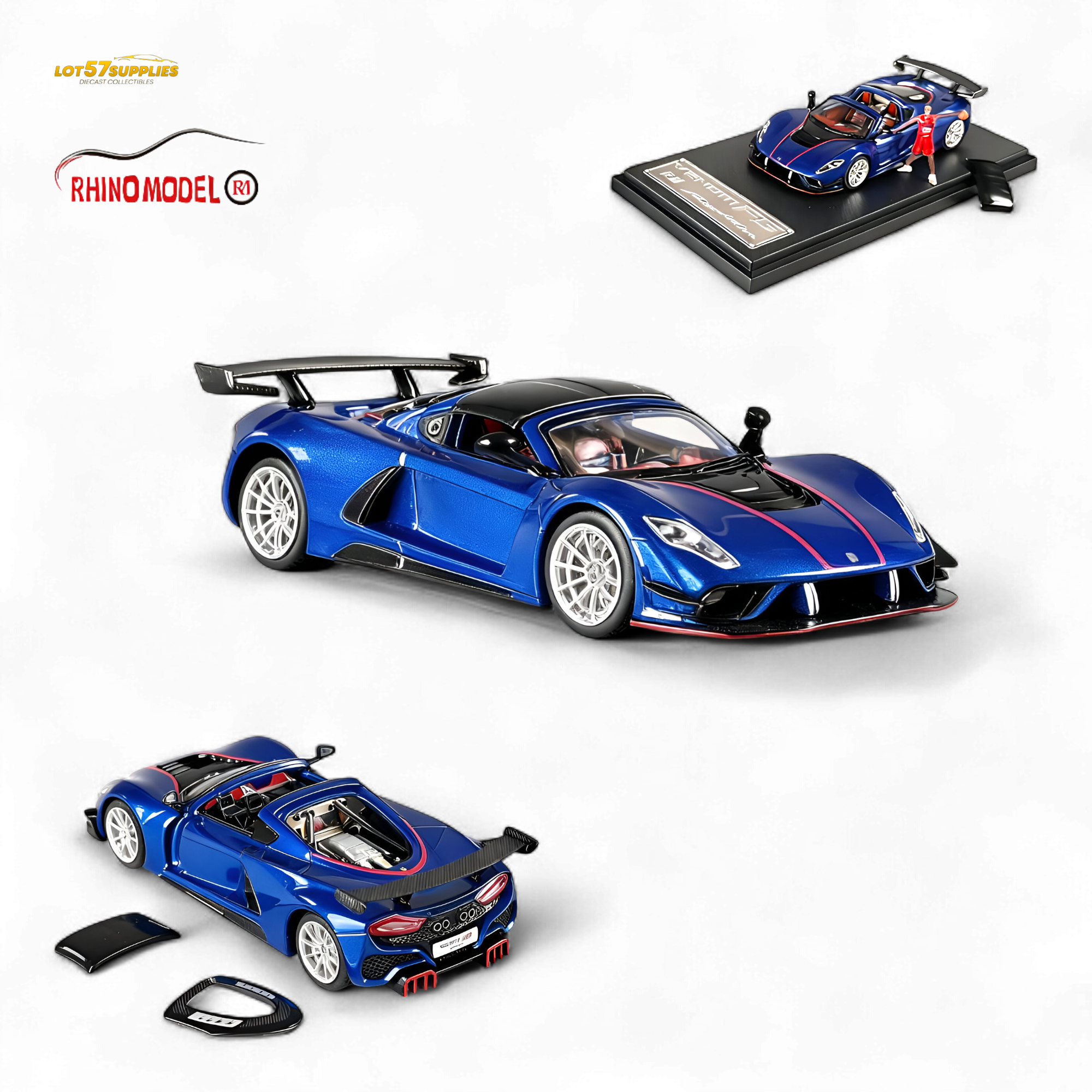 Rhino Model Hennessey Venom F5 Blue 1:64