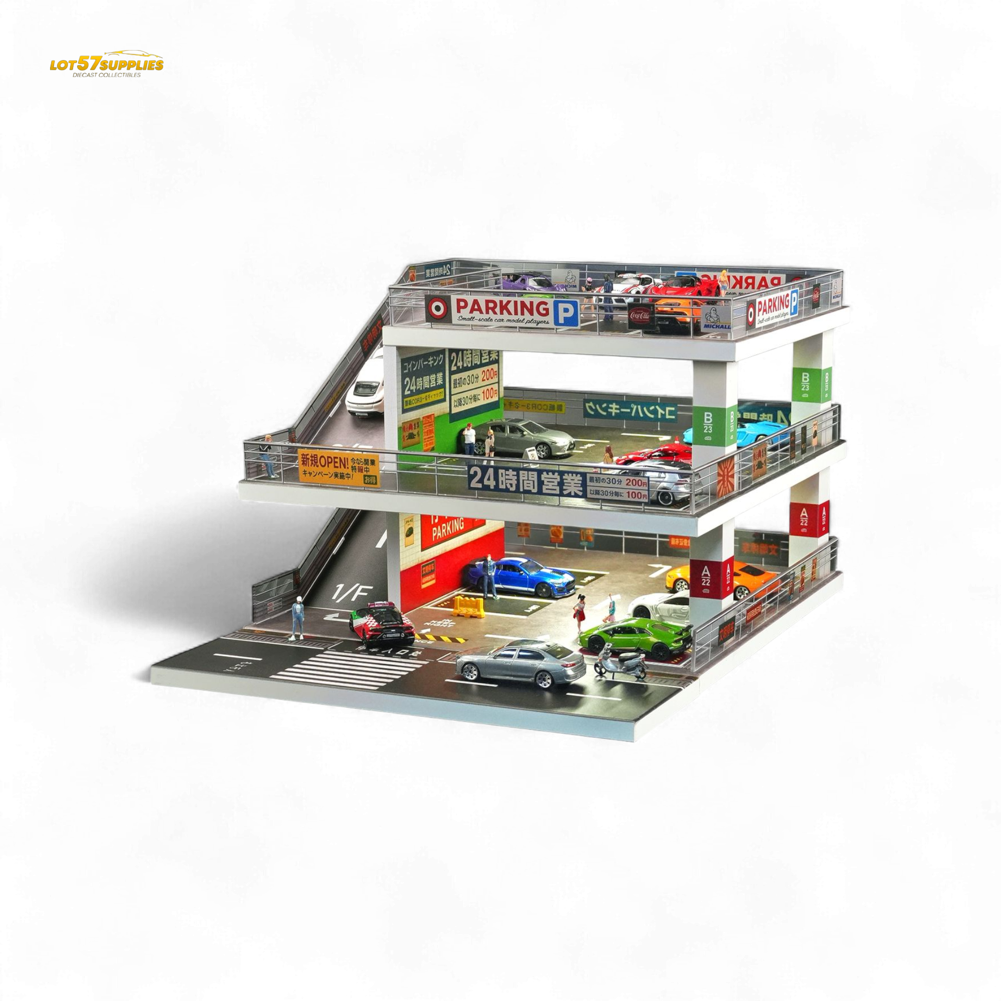 Shou Cang Jia Japanese Ramp Parking Lot Dark Green 73449B 1:64