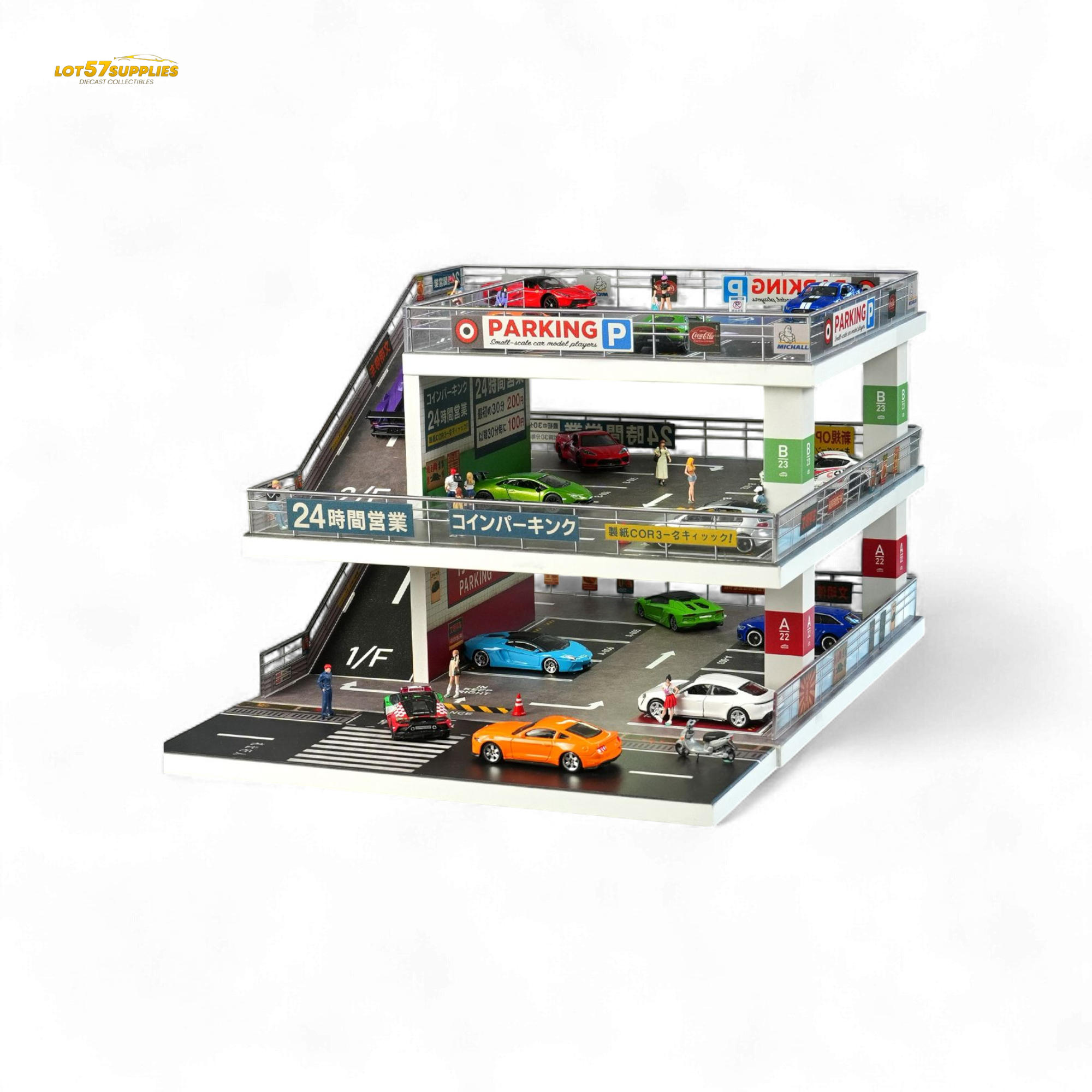 Shou Cang Jia Japanese Ramp Parking Lot Dark Green 73449B 1:64