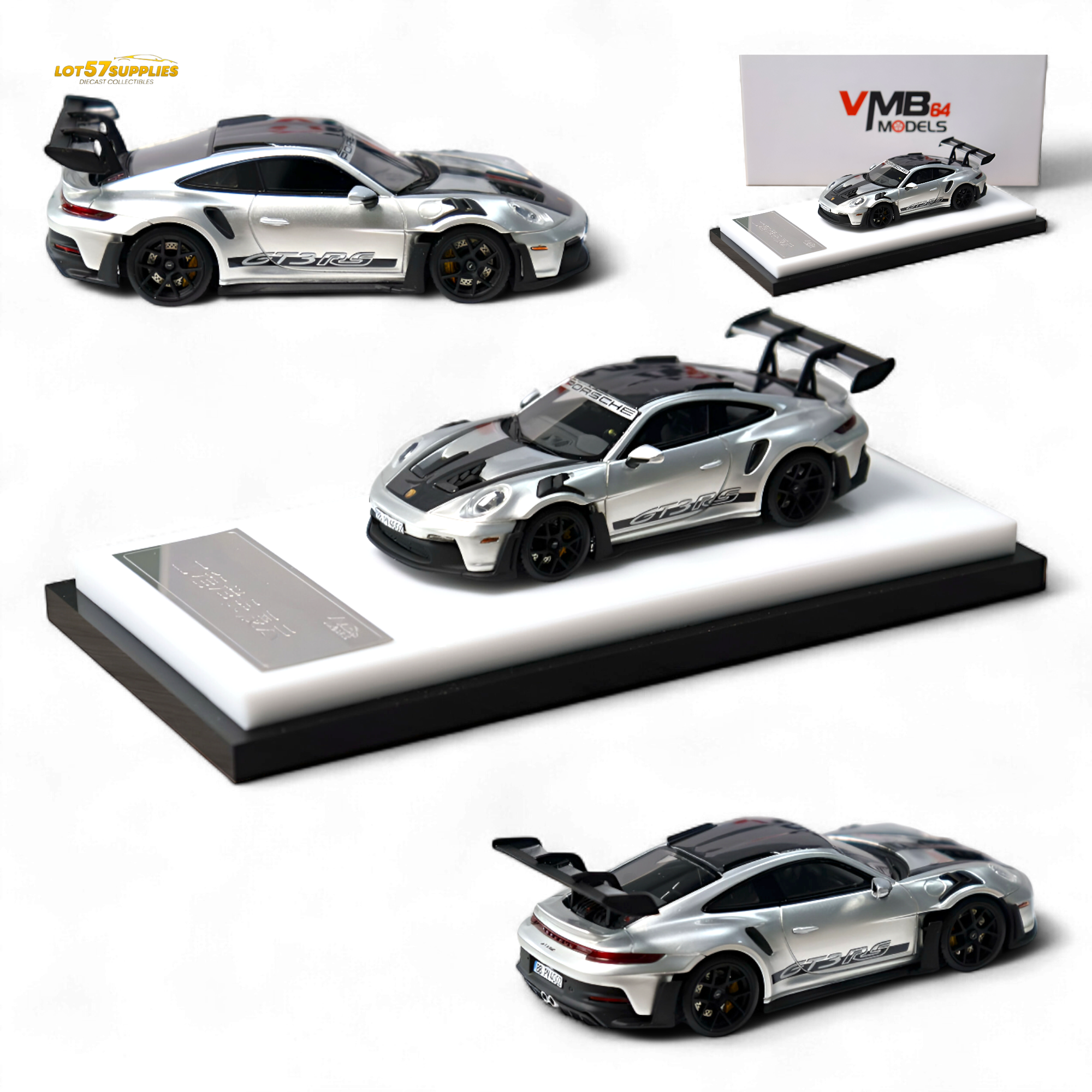 VMB Porsche 992 GT3 RS GT Silver 1:64