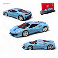 Rotating Wheel Ferrari 488 Pista Prata Blue 1:64