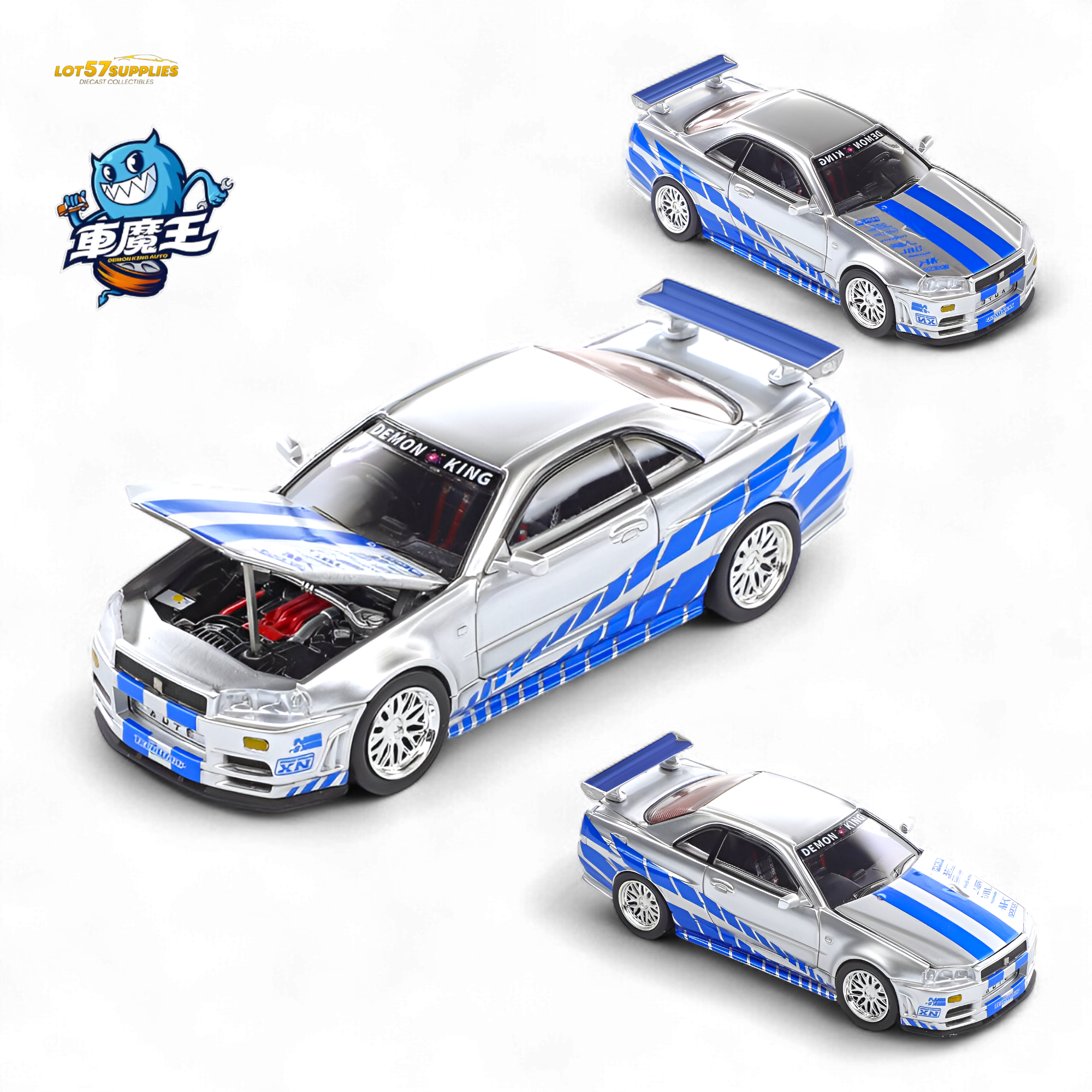 DEMON KING Auto Skyline GT-R R34 Z-Tune 1:64