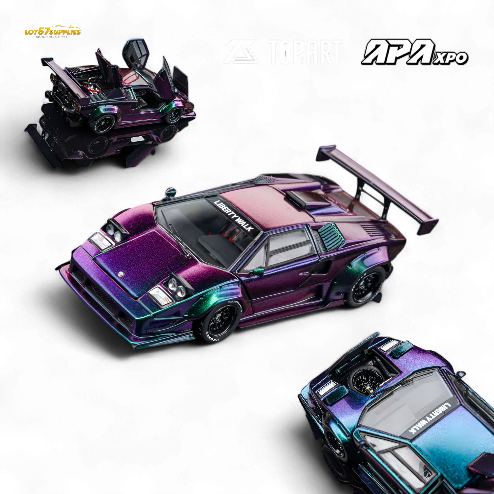 TOPART Lamborghini Countach Liberty Walk Chameleon 1:64
