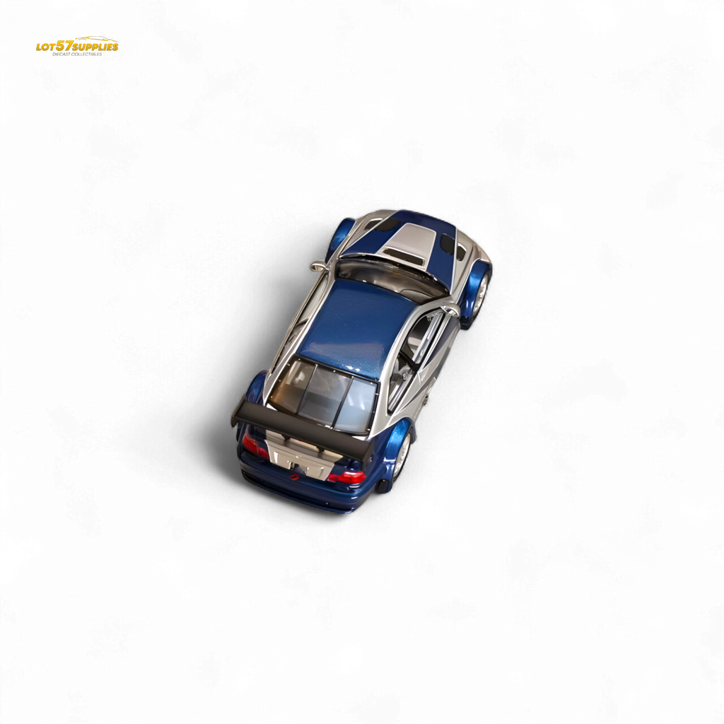 (Pre-Order) Ghost Player BMW E46 M3 GTR Silver Blue 1:64