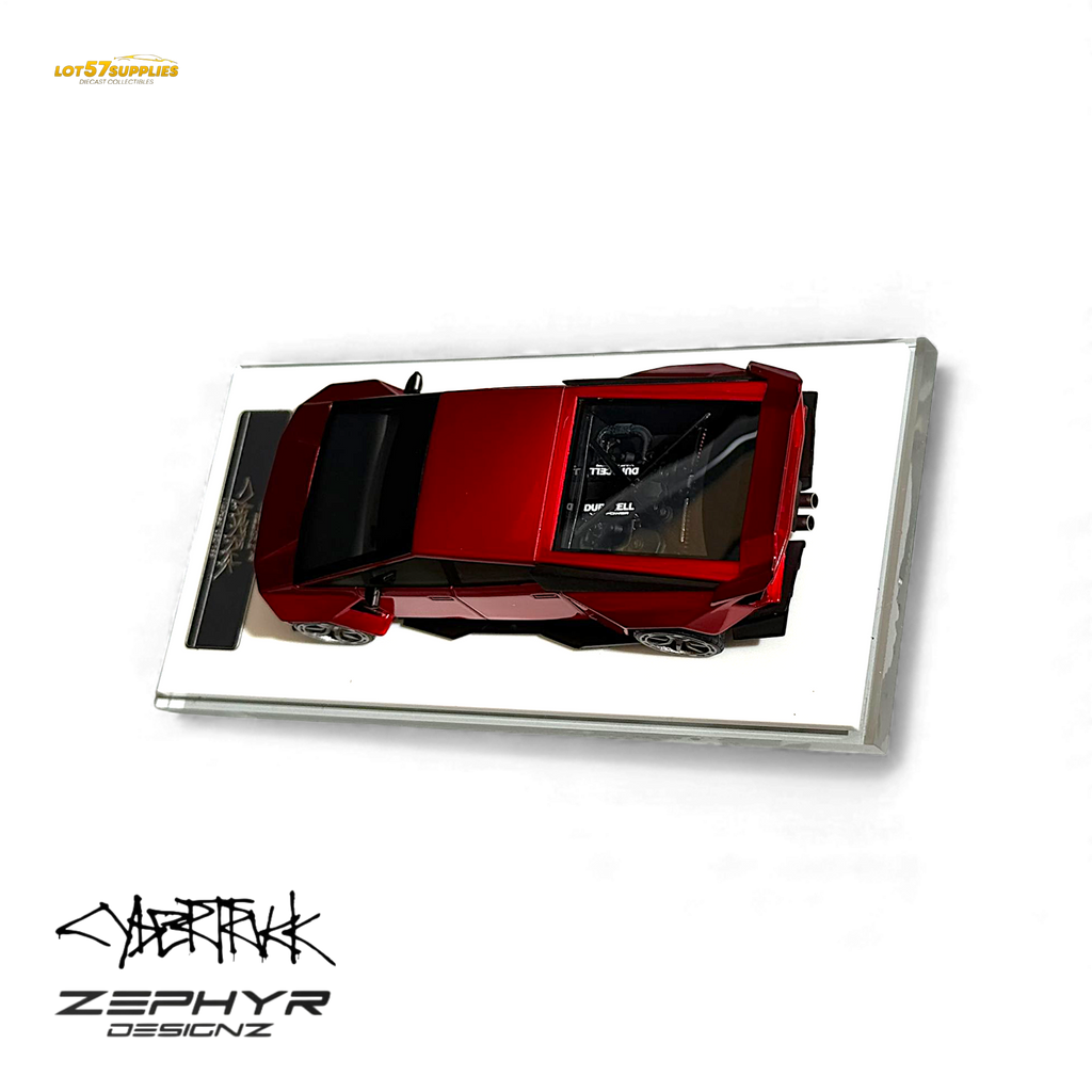 404ERROR Tesla Cybertruck Custom Widebody Lowered - Metallic Red 1:64