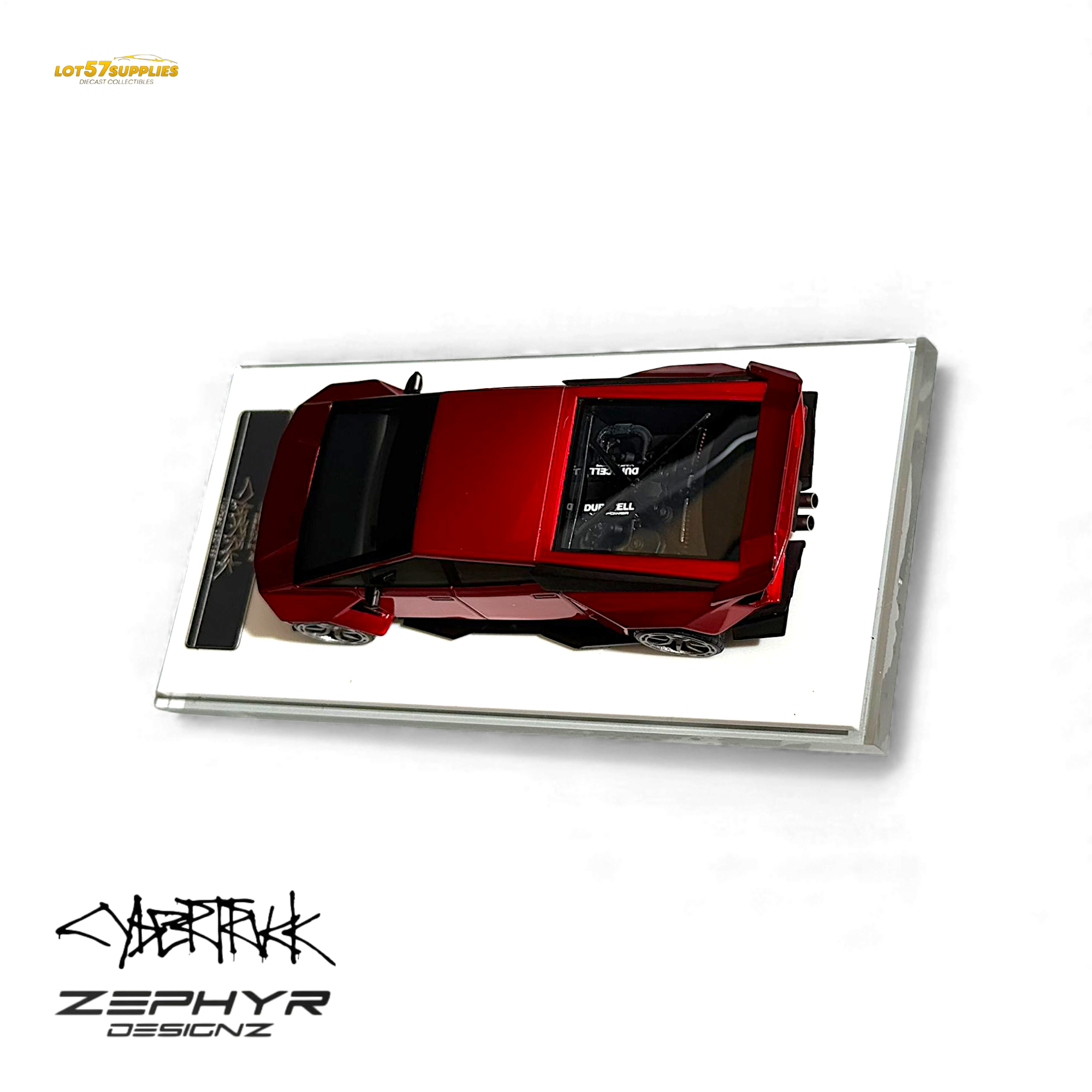 404ERROR Tesla Cybertruck Custom Widebody Lowered - Metallic Red 1:64