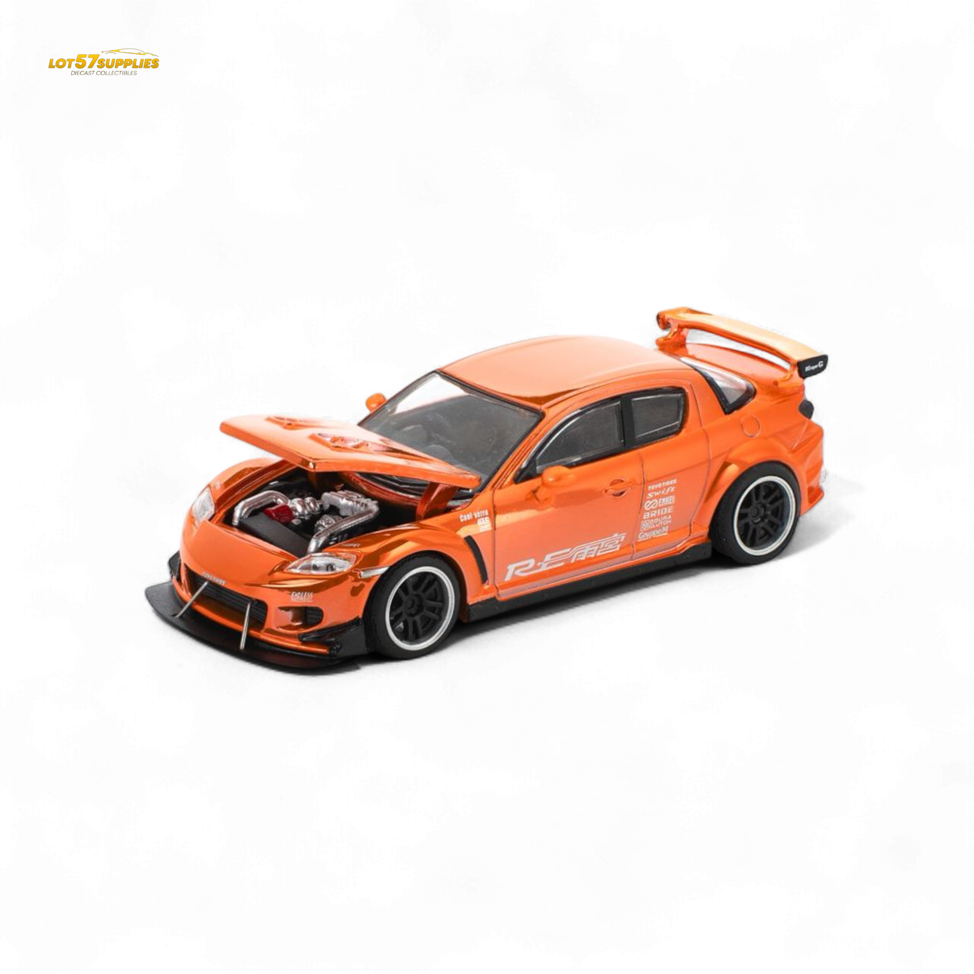 (Pre-Order) Poprace Mazda RX-8 Re-Amemiya Chrome Orange 1:64