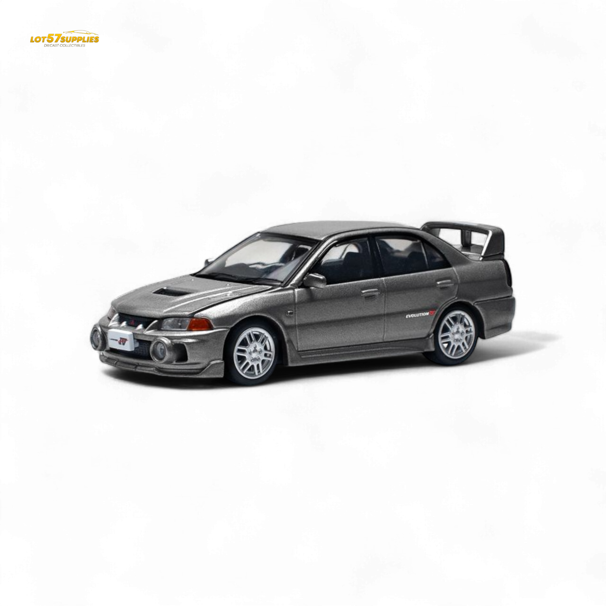PopRace Mitsubishi Lancer Evolution IV Dark Grey 1:64