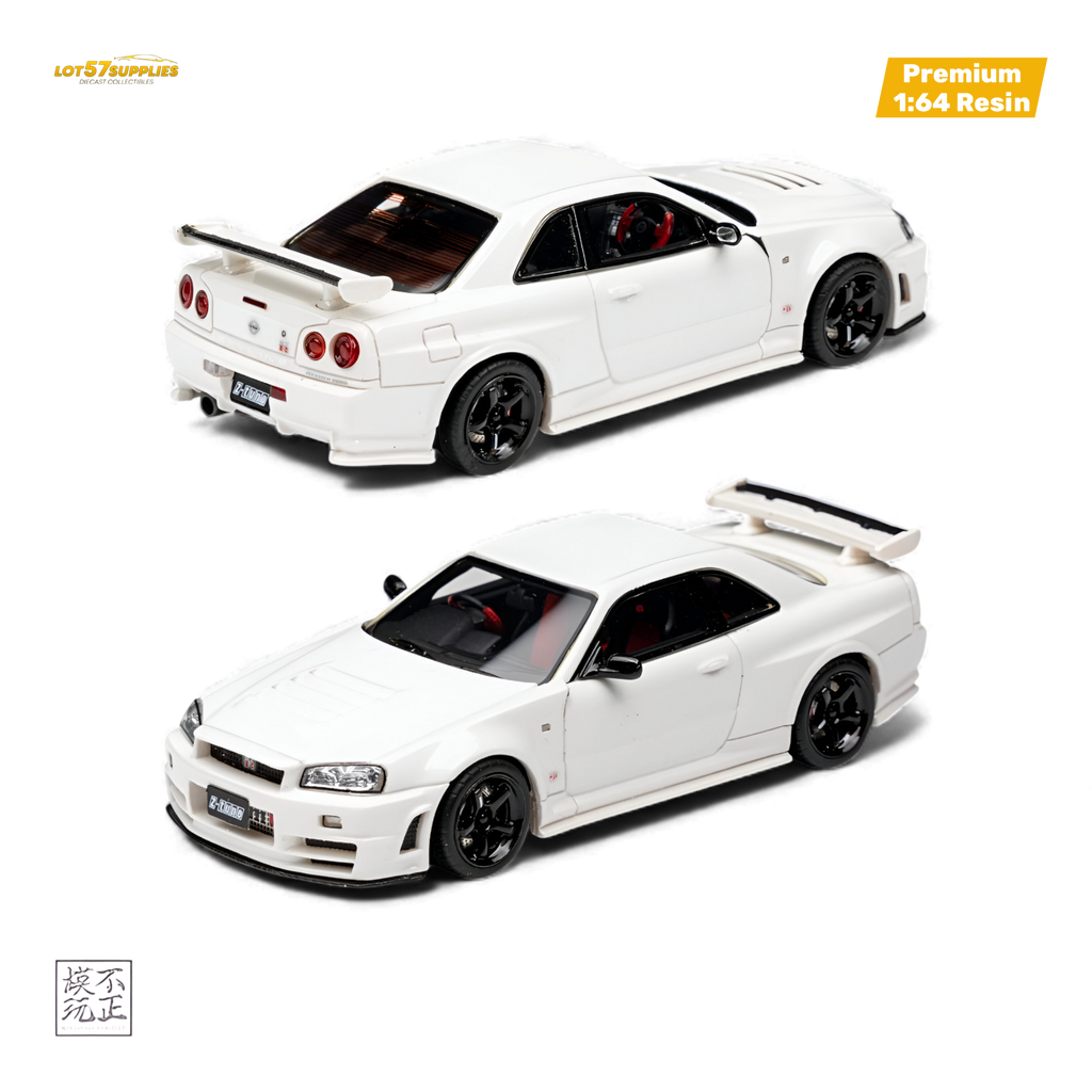 Car's Lounge Skyline GT-R R34 Z-TUNE Pearl White 1:64