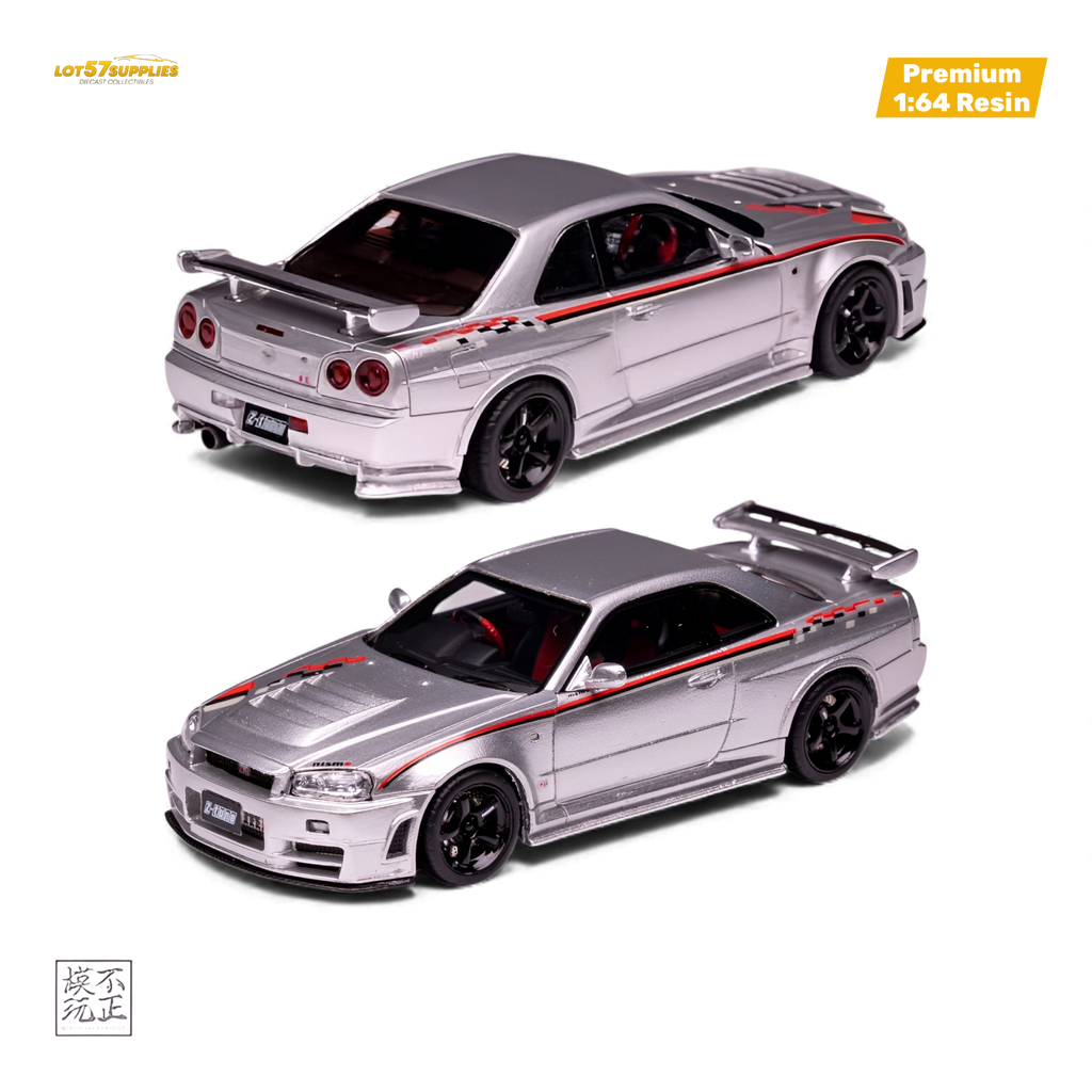Cars' Lounge Nissan Skyline GT-R R34 Z-TUNE Nismo Edition Silver 1:64
