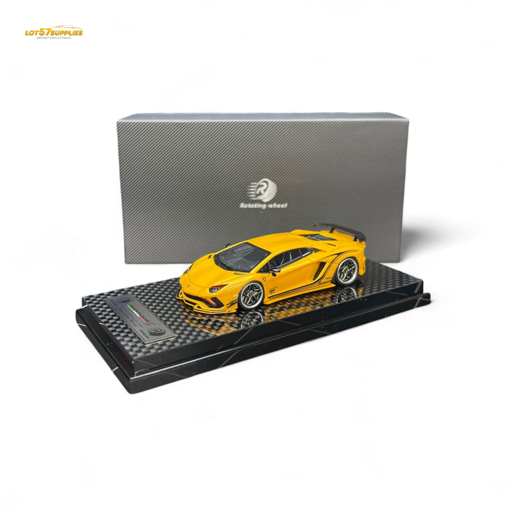Rotating Wheel Lamborghini Aventador S Pearl Yellow 1:64