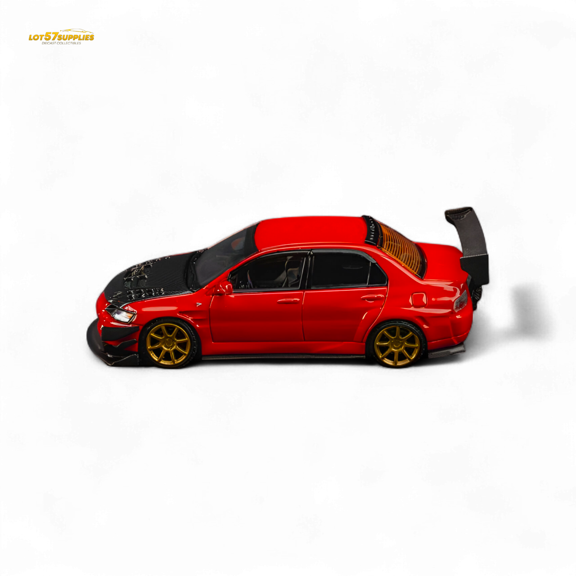 FindClassically Mitsubishi Lancer 9th Gen Red Carbon Hood 1:64