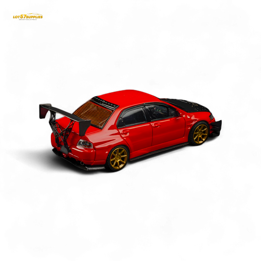 FindClassically Mitsubishi Lancer 9th Gen Red Carbon Hood 1:64