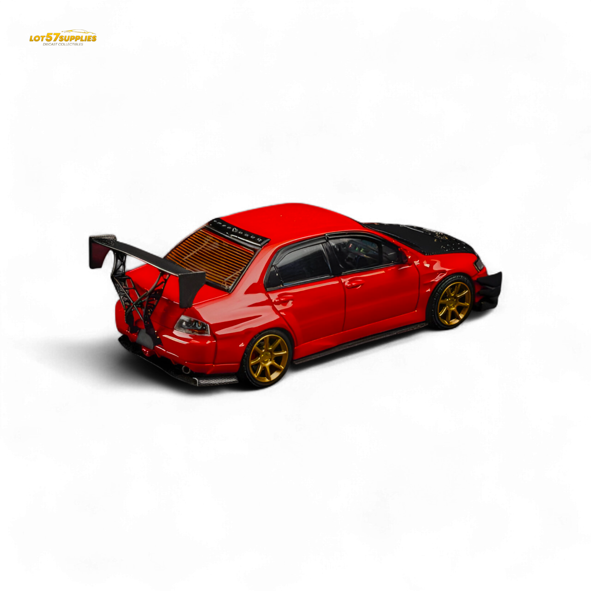 FindClassically Mitsubishi Lancer 9th Gen Red Carbon Hood 1:64