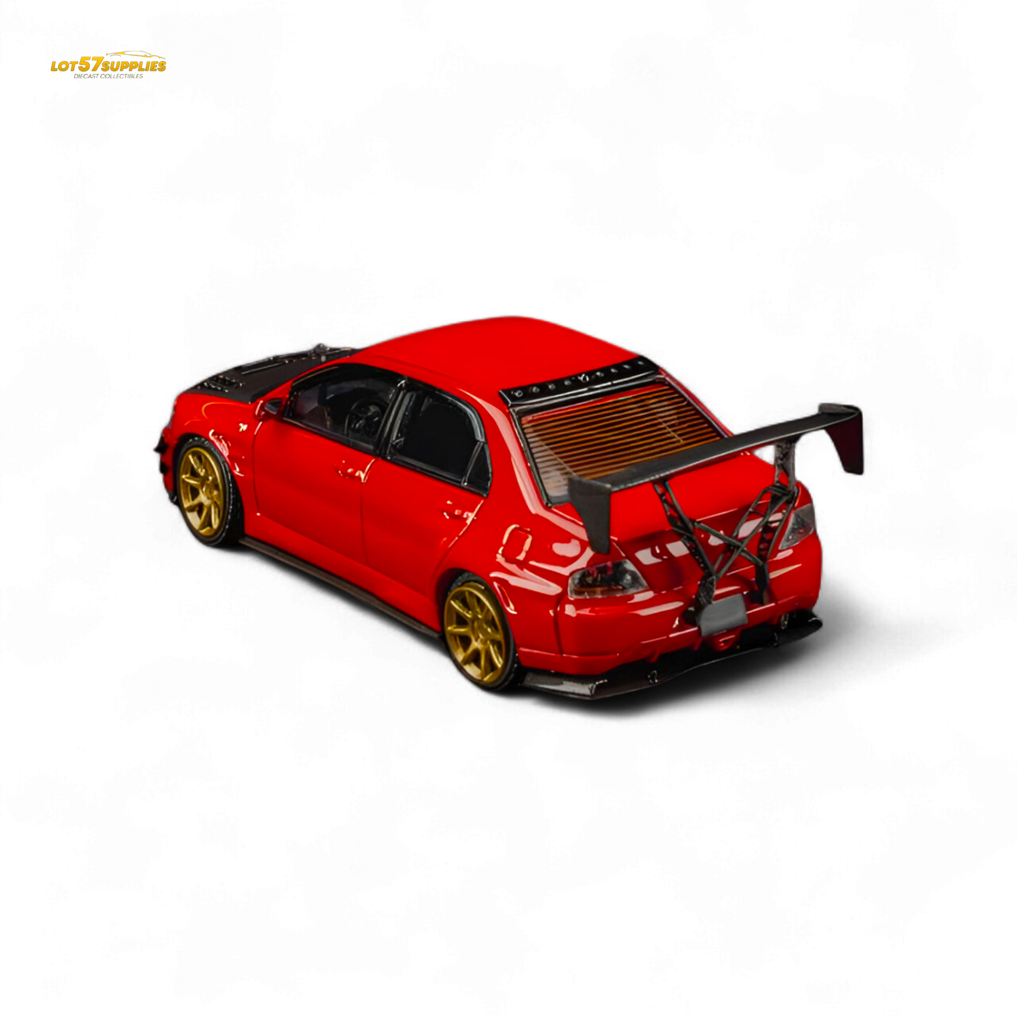 FindClassically Mitsubishi Lancer 9th Gen Red Carbon Hood 1:64