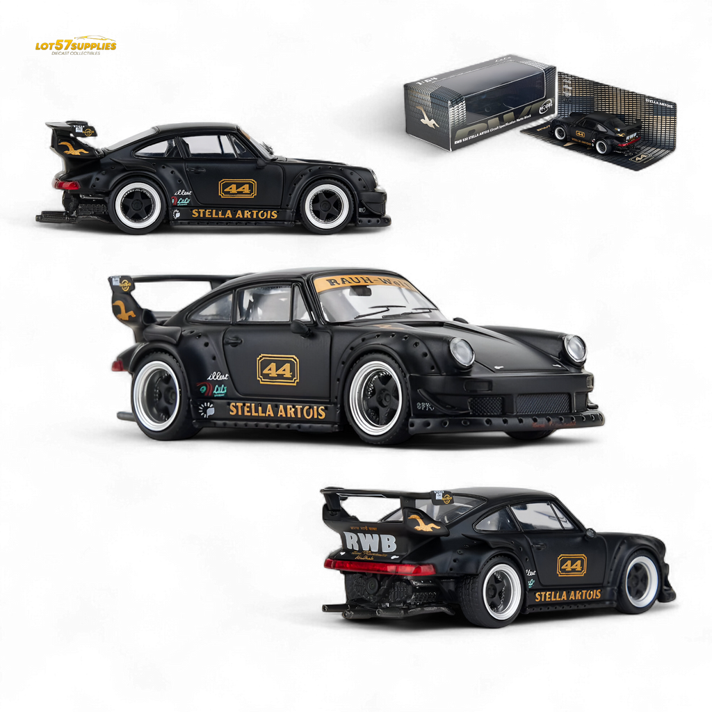 ModelModel Porsche RWB 993 Stella Artois #44 Matte Black 1:64