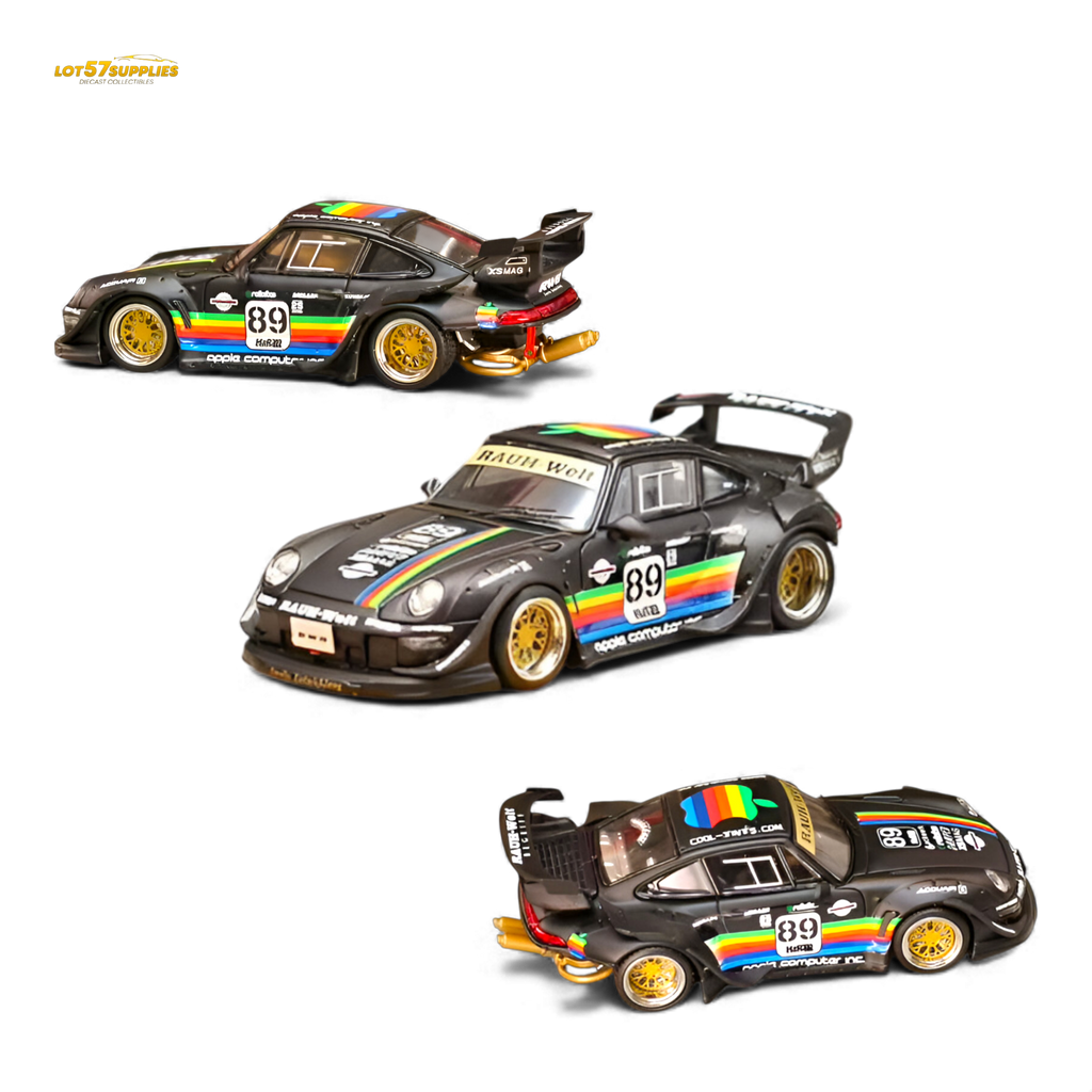 Street Weapon RWB 993 Matte Black Apple Livery 1:64