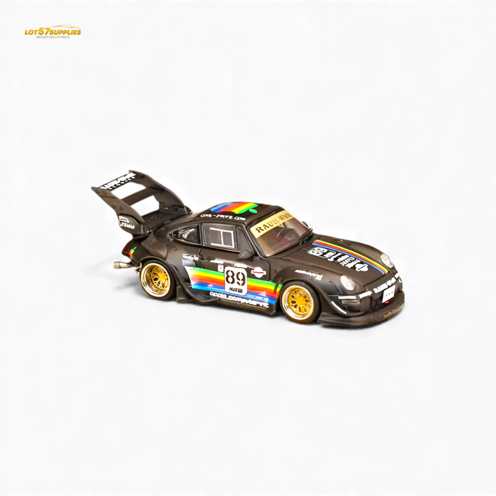 Street Weapon RWB 993 Matte Black Apple Livery 1:64