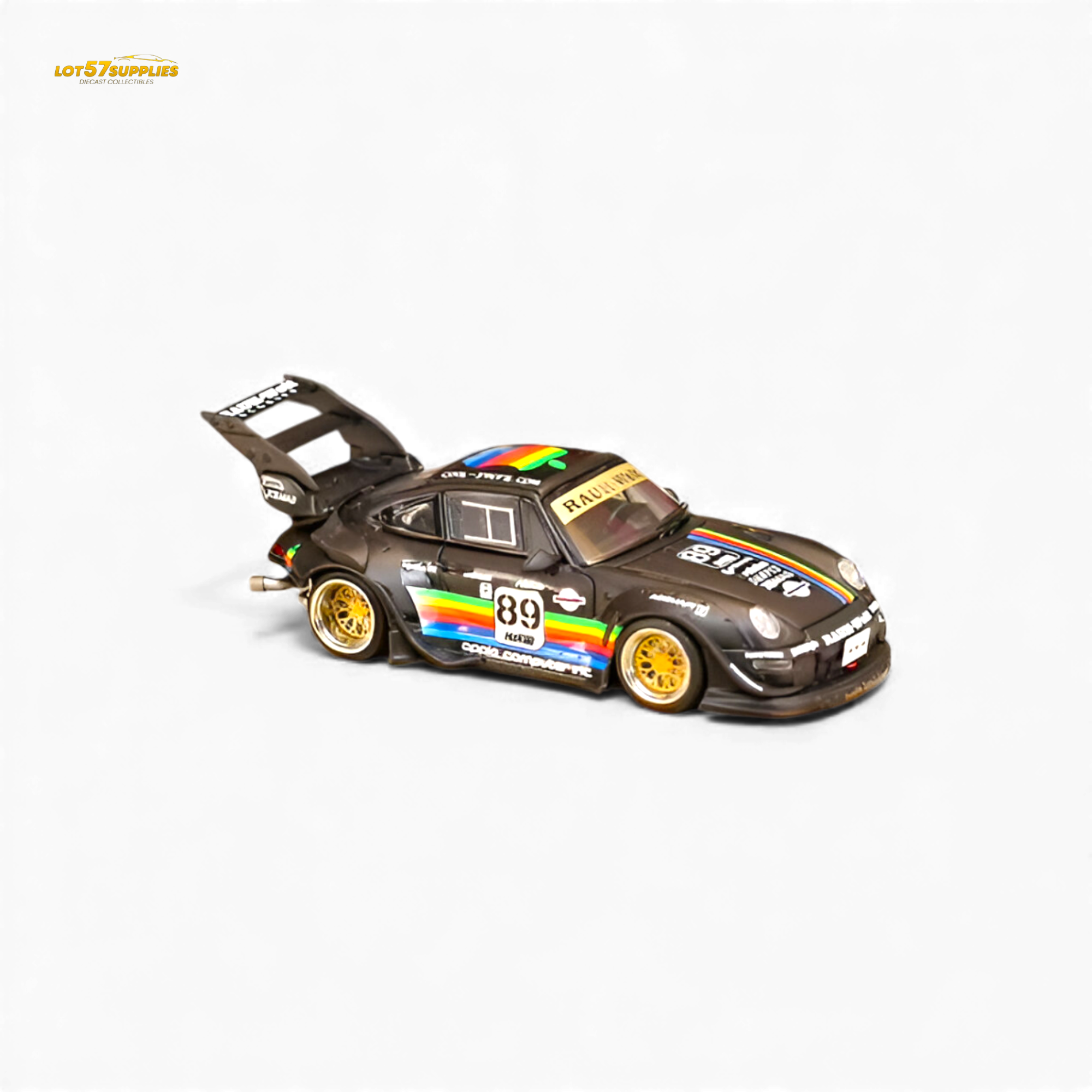 Street Weapon RWB 993 Matte Black Apple Livery 1:64