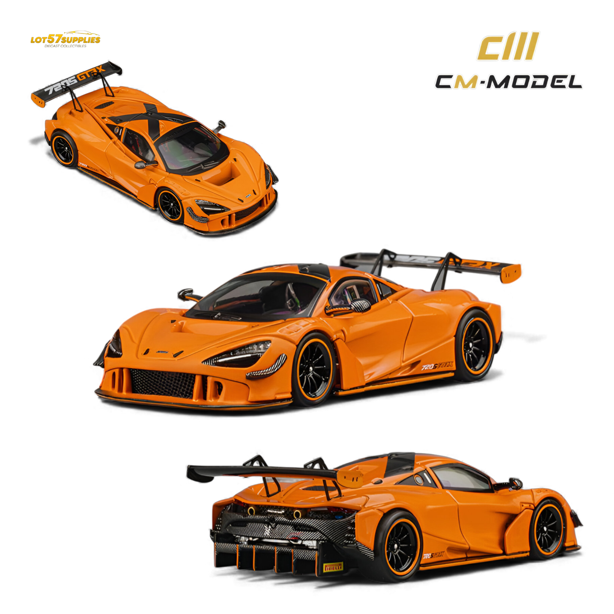 (Pre-Order) CM Model McLaren 720S GT3X Papaya Orange 1:64