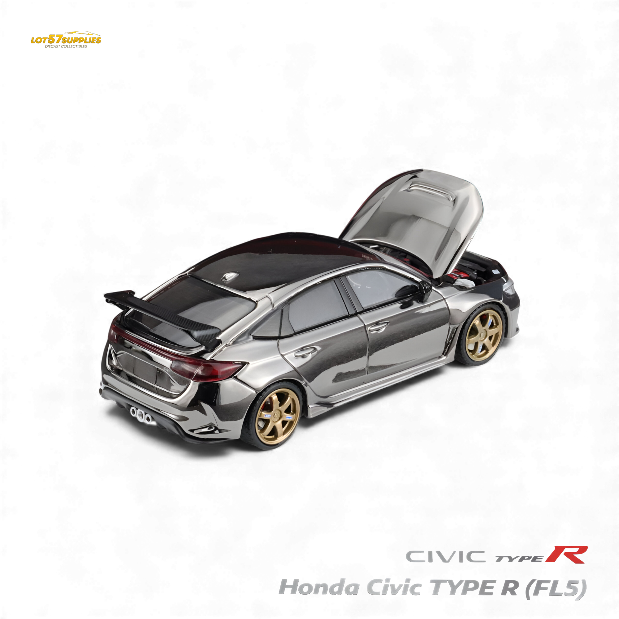 MH Honda Civic Type R FL5 Chrome Gun Black 1:64