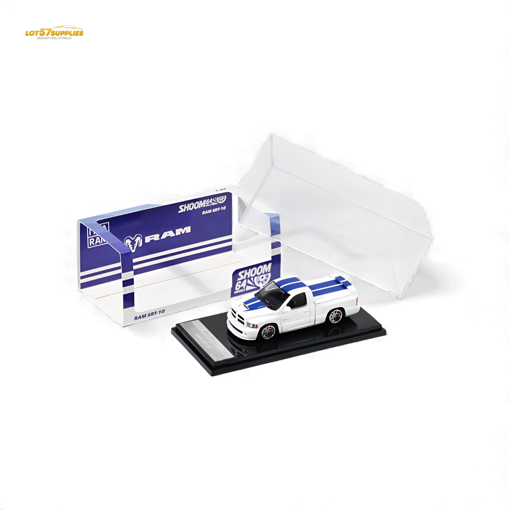 GCD Dodge RAM SRT-10 White Blue Stripe 1:64