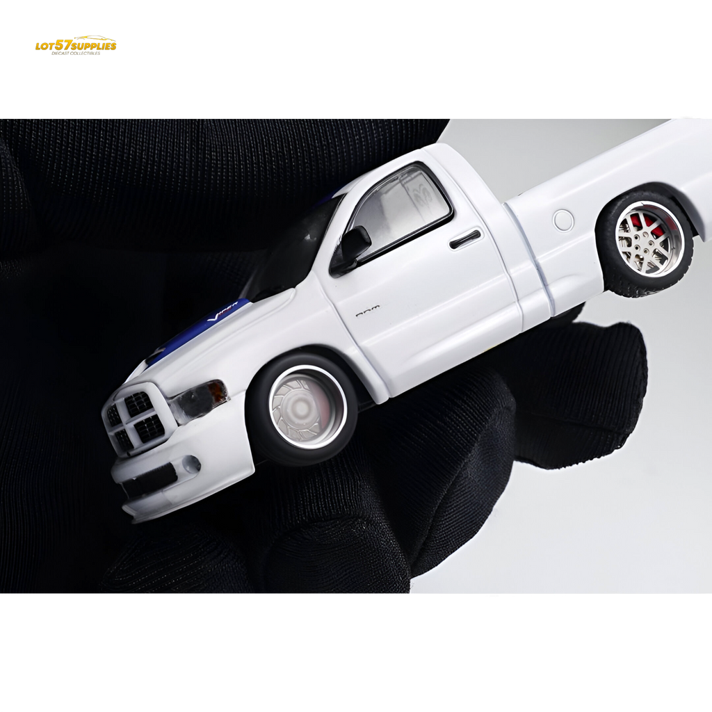 GCD Dodge RAM SRT-10 White Blue Stripe 1:64