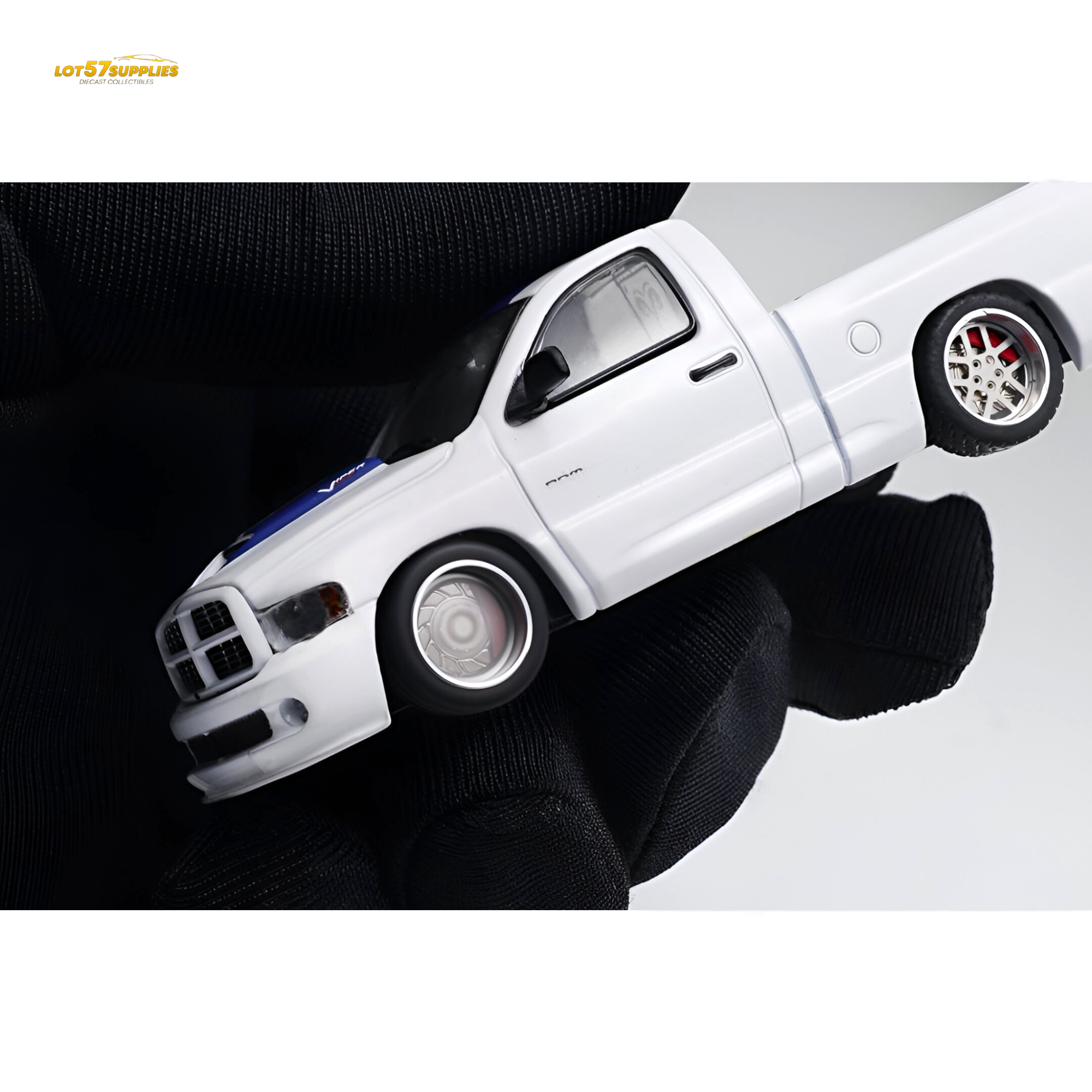 GCD Dodge RAM SRT-10 White Blue Stripe 1:64