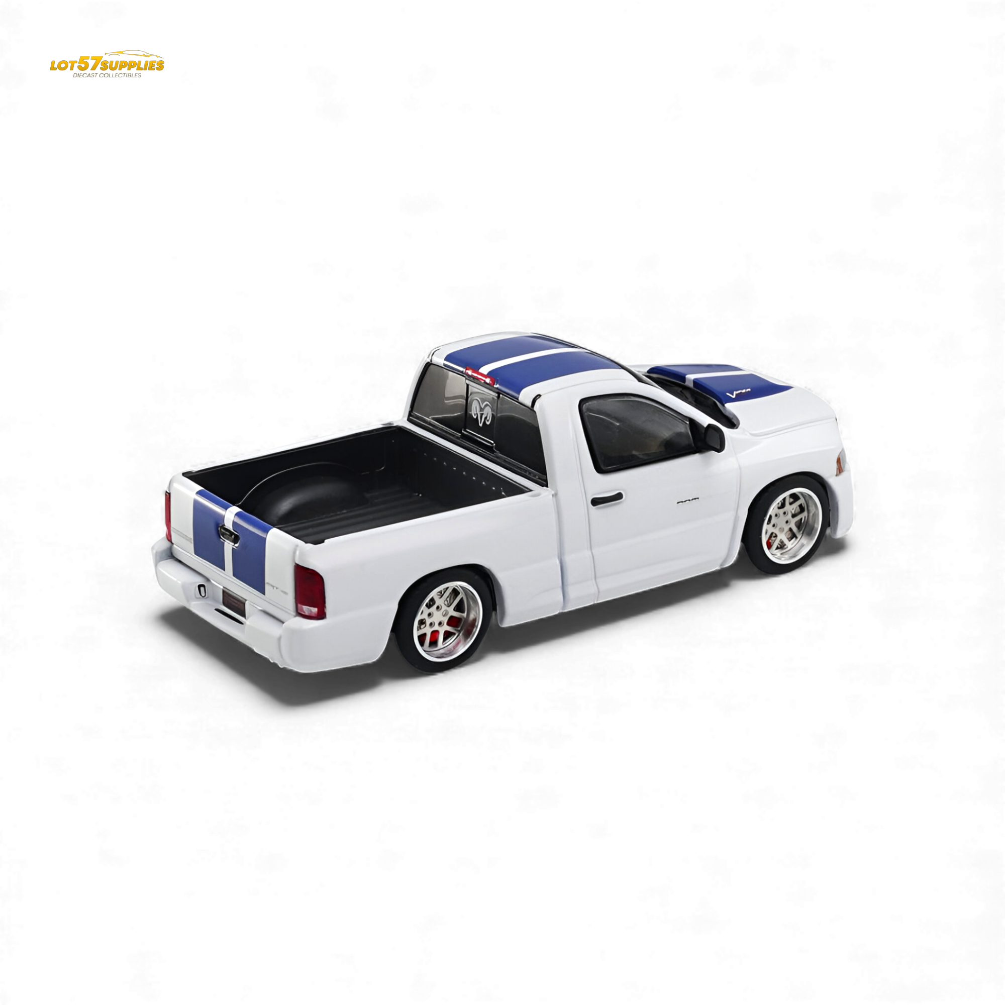 GCD Dodge RAM SRT-10 White Blue Stripe 1:64