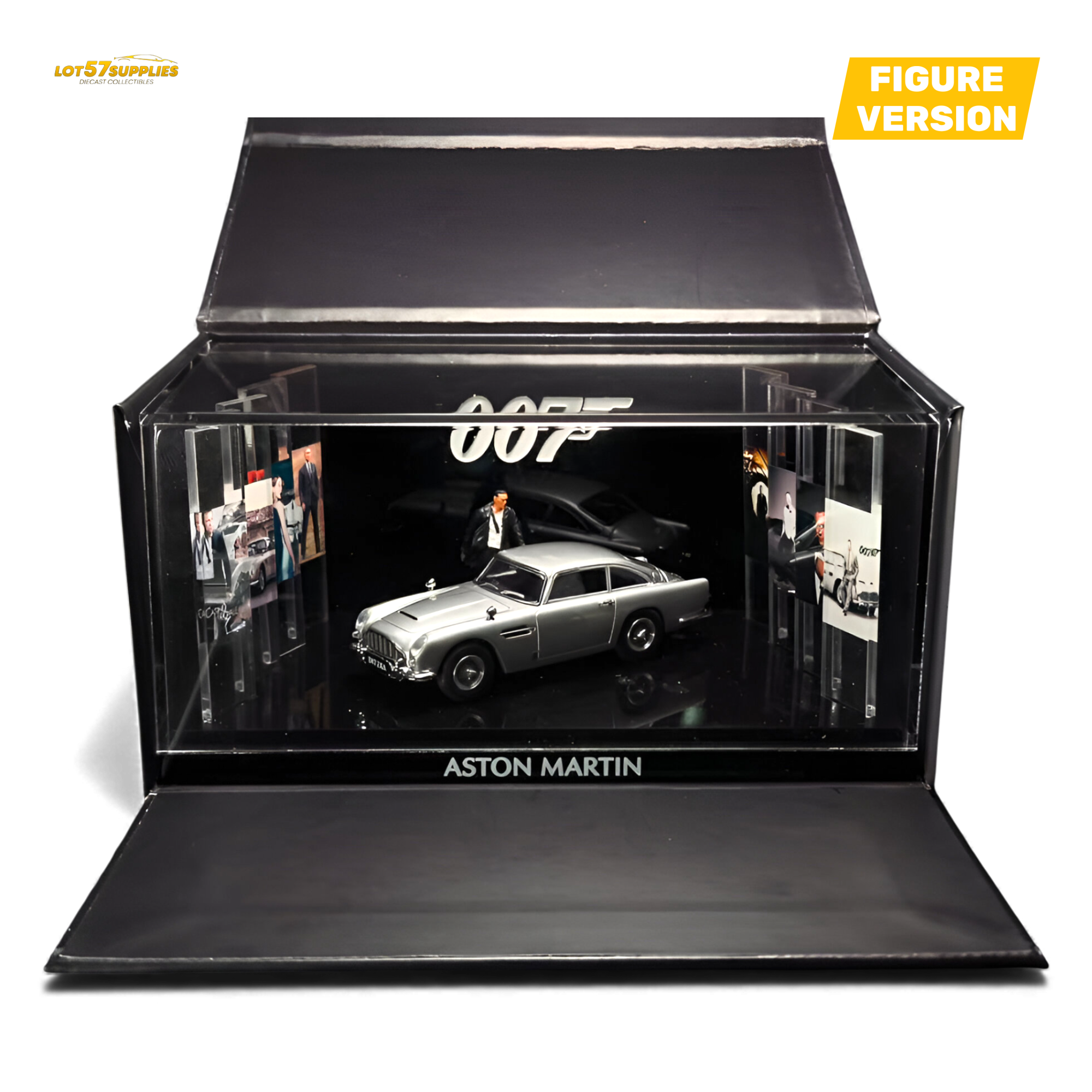 (Pre-Order) Aston Martin DB5 High Gloss Silver Figurine Ver 1:64