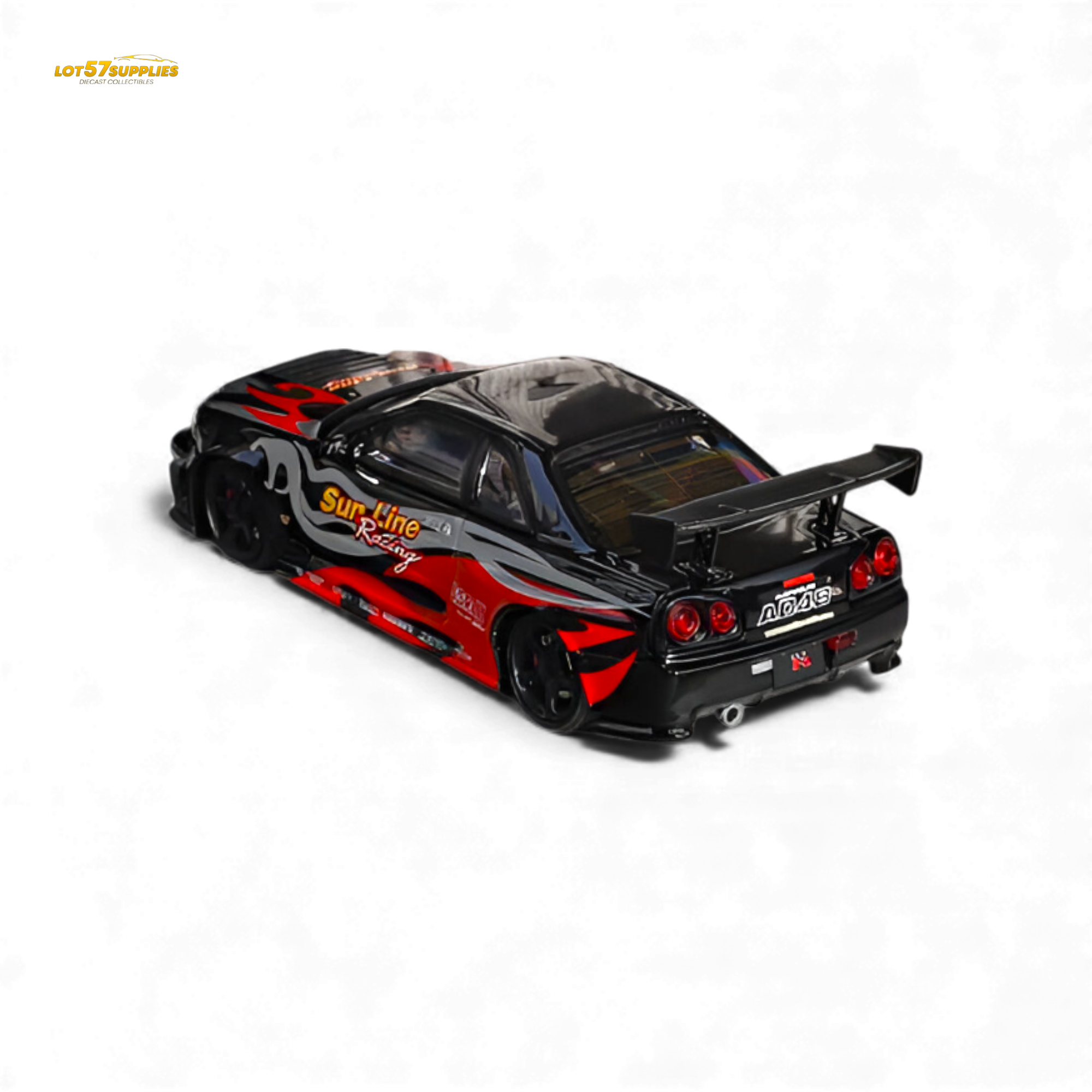Fuji Skyline R34 GT-R Nismo Z-Tune Black Red Flame 1:64