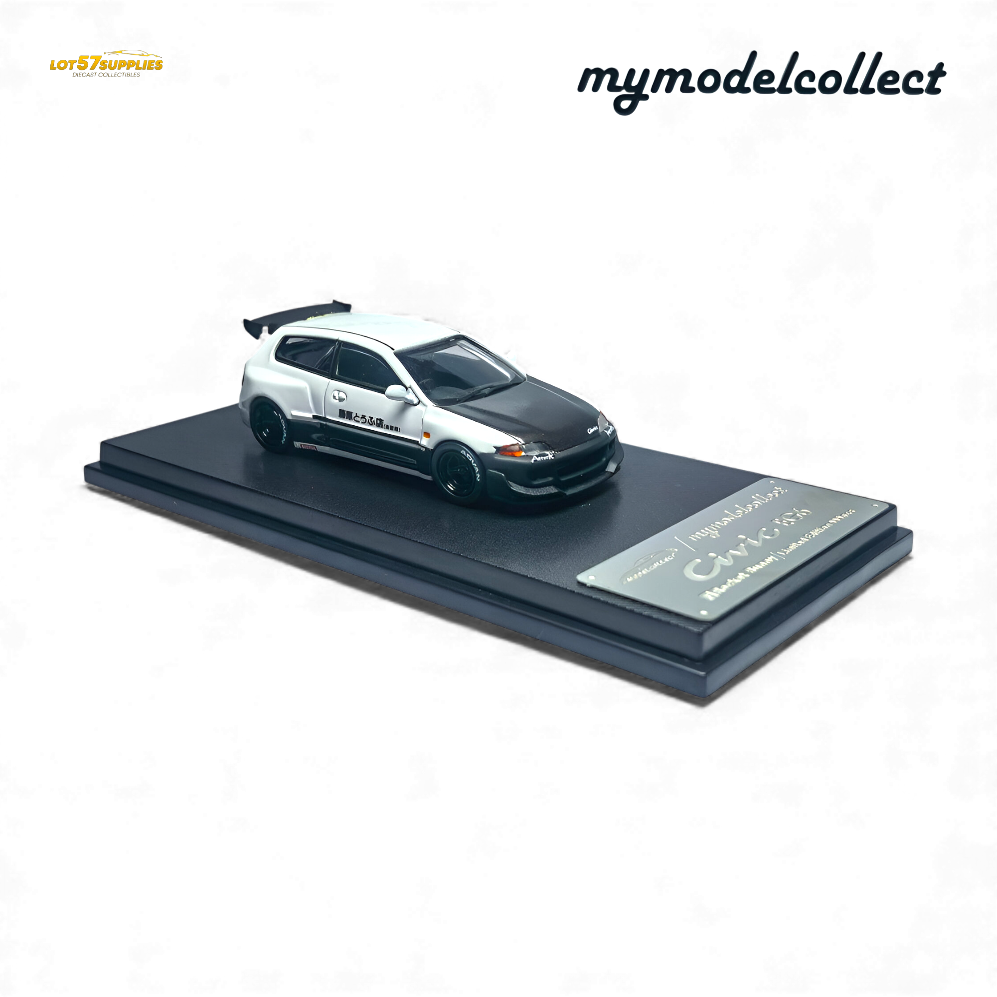 MC Civic EG6 Fujiwara Tofu Shop White Carbon 1:64