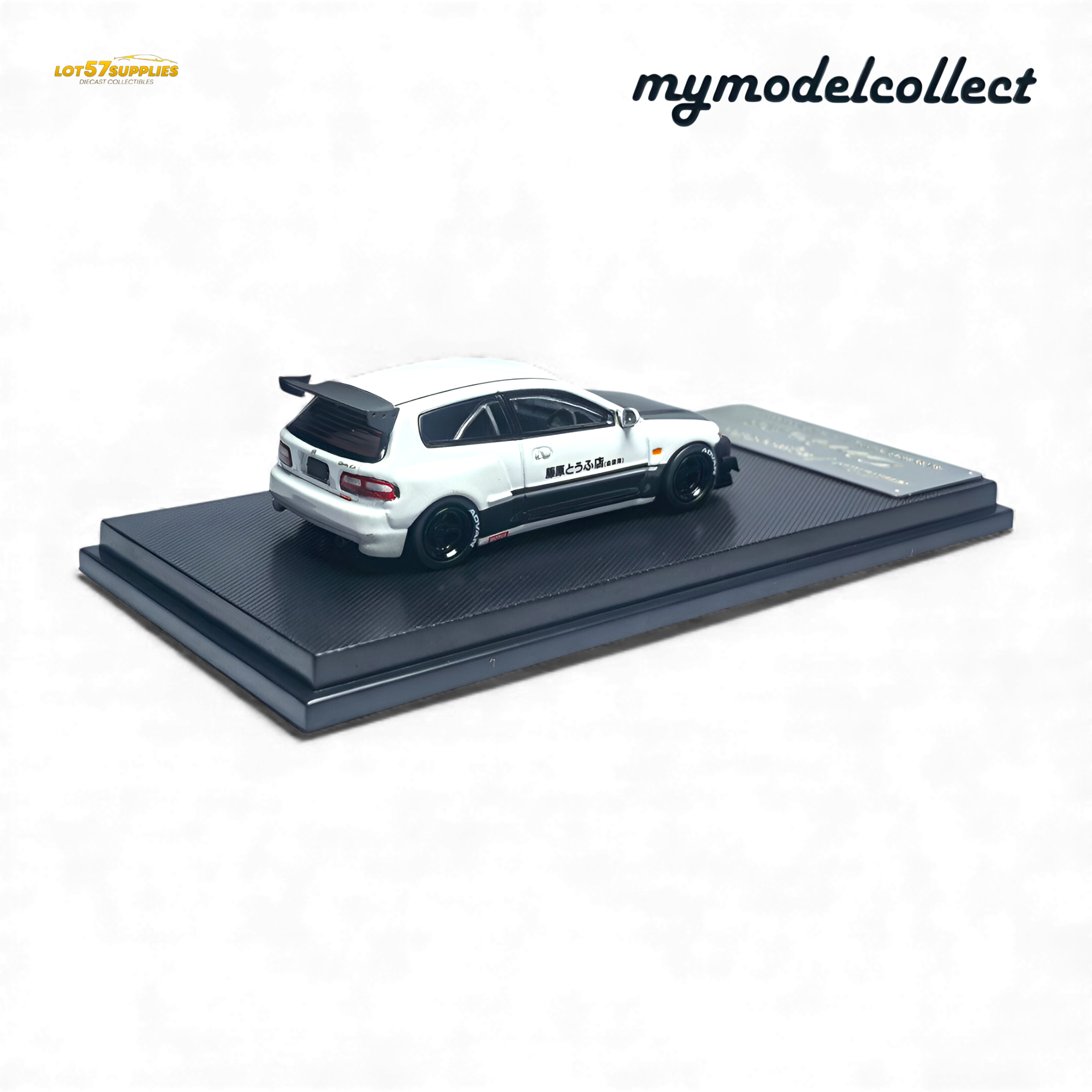 MC Civic EG6 Fujiwara Tofu Shop White Carbon 1:64
