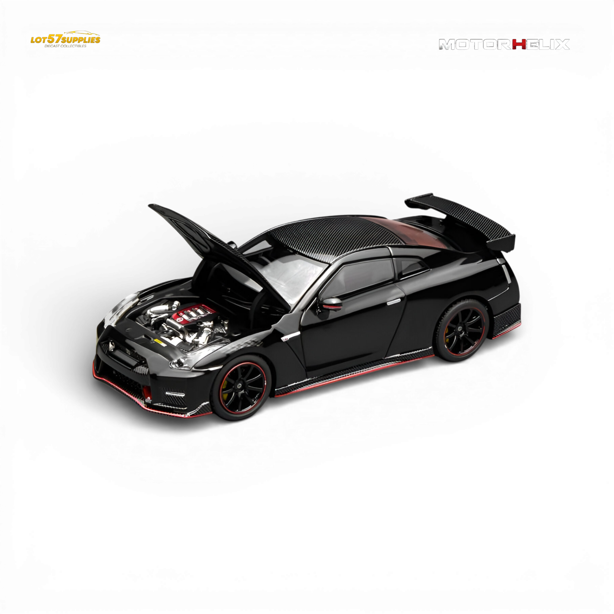MOTORHELIX Nissan GT-R NISMO R35 2022 - Meteor Black 1:64