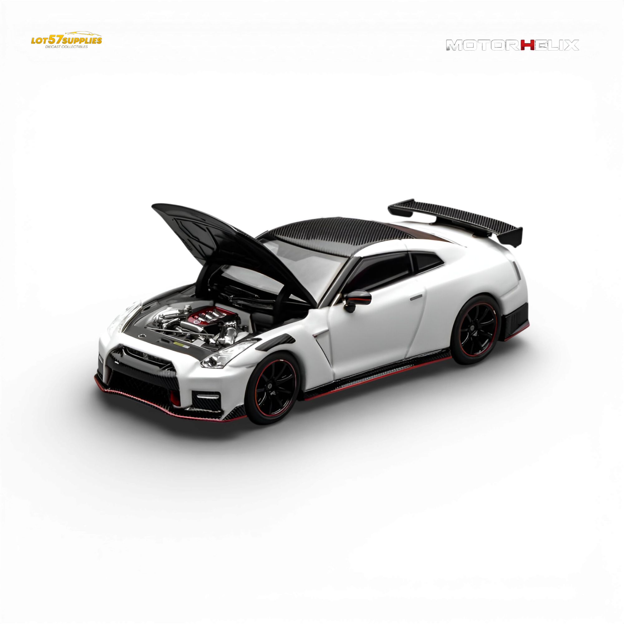 Motorhelix Nissan GT-R NISMO (R35) Special Edition 2022 - Brilliant White Pearl 1:64