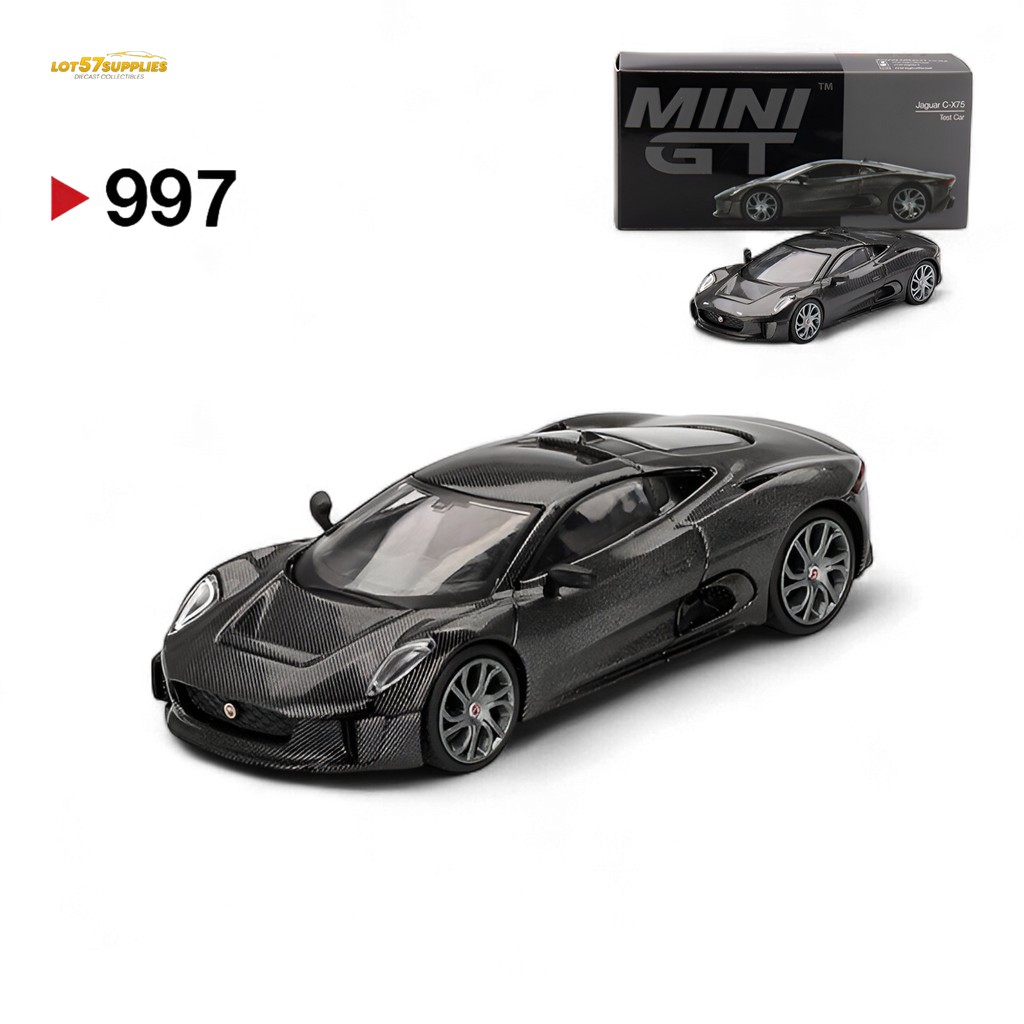 Mini GT Jaguar C-X75 Test Car Carbon Fiber 1:64