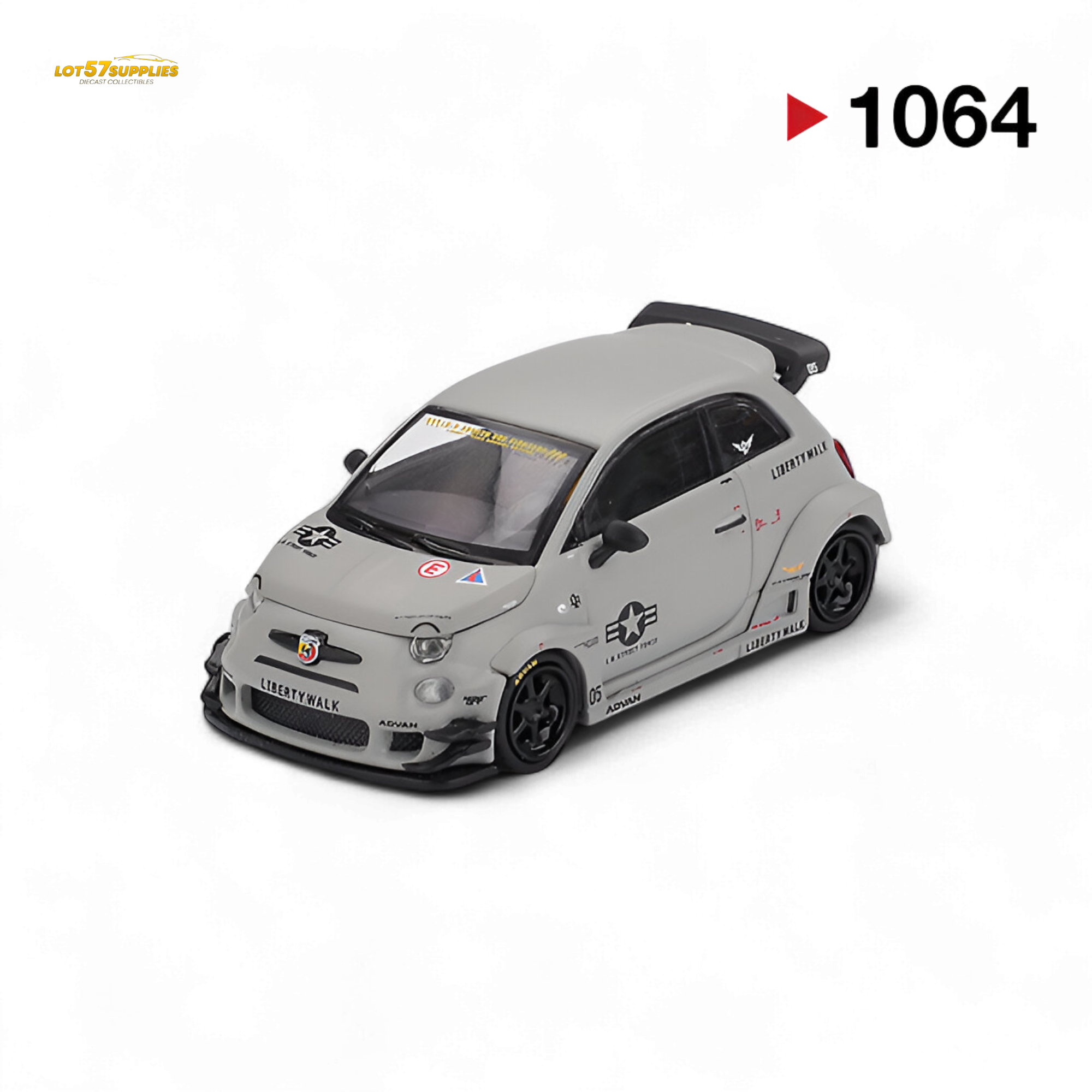 Mini GT Abarth 595 LB-WORKS x Abas Works Grey 1:64