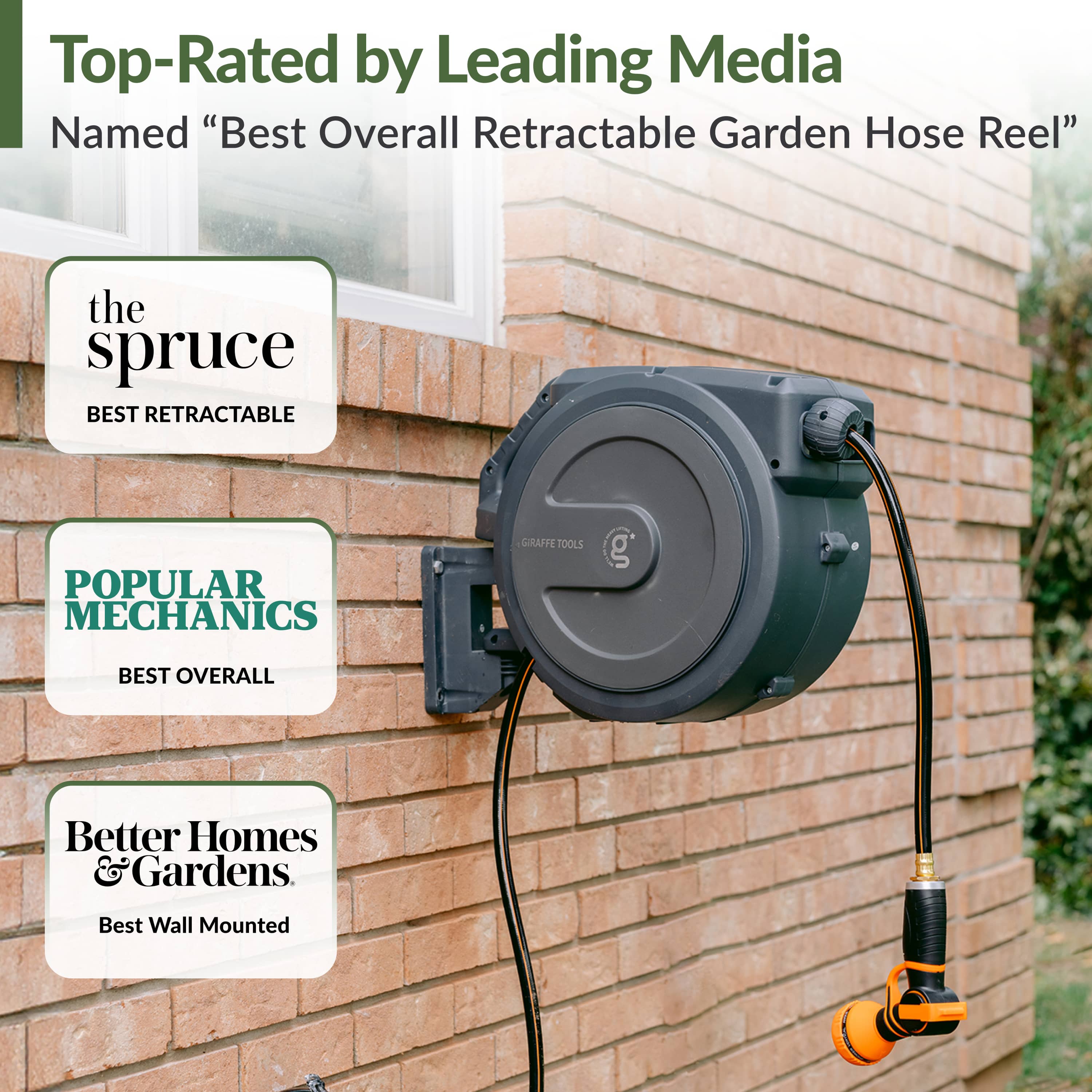 Retractable Garden Hose Reel-1/2in-100ft