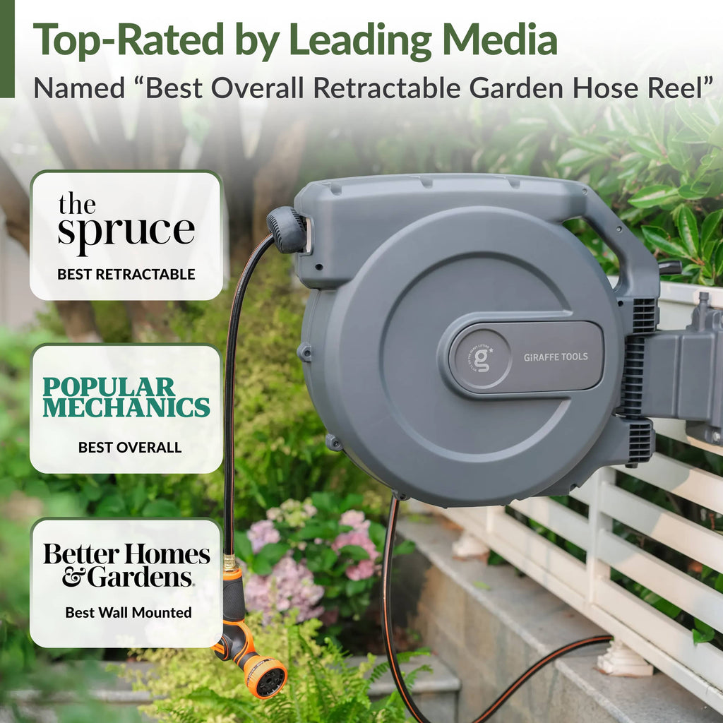 Retractable Garden Hose Reel-1/2in-155ft